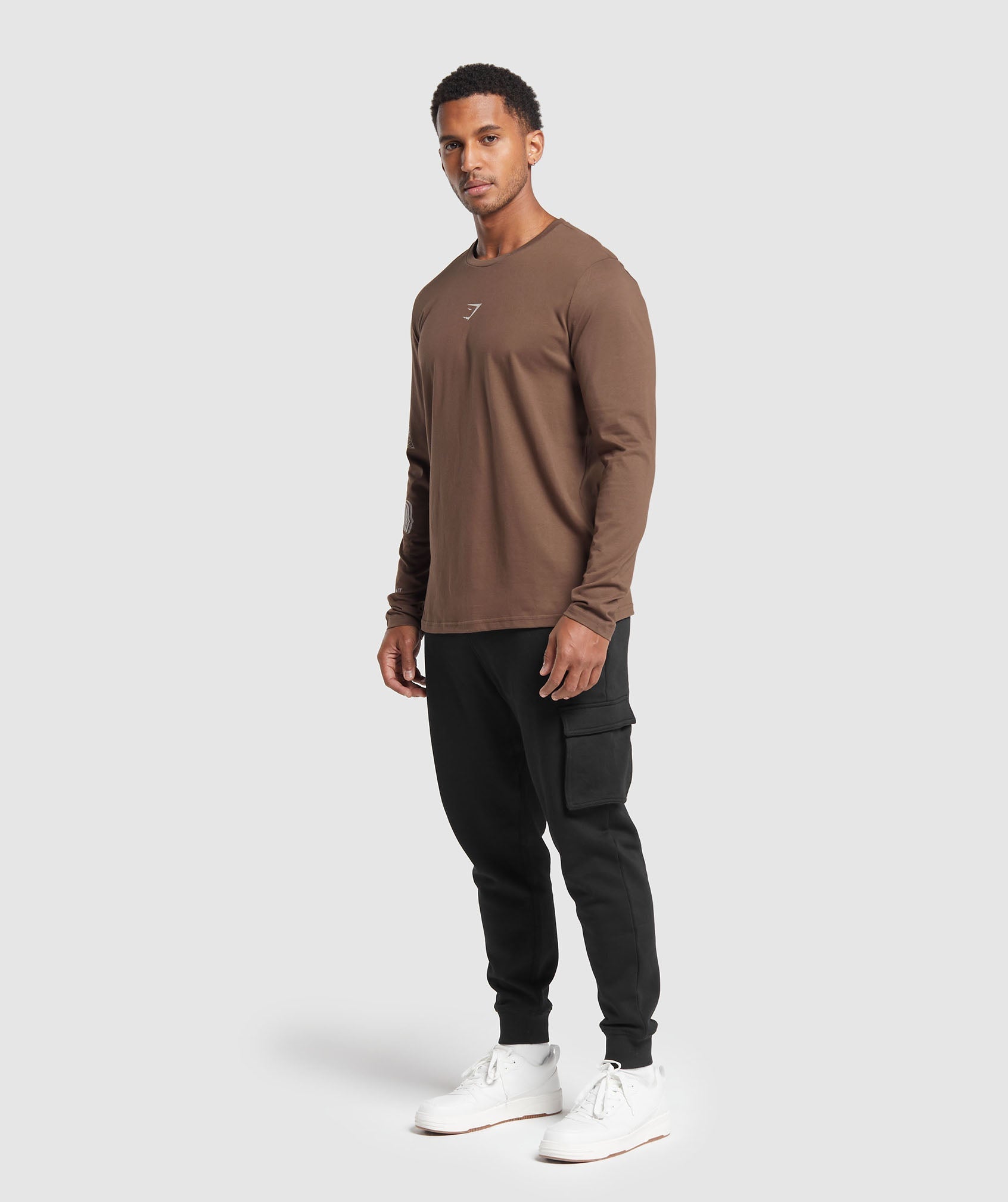 Hybrid Wellness Long Sleeve T-Shirt in Penny Brown - view 4