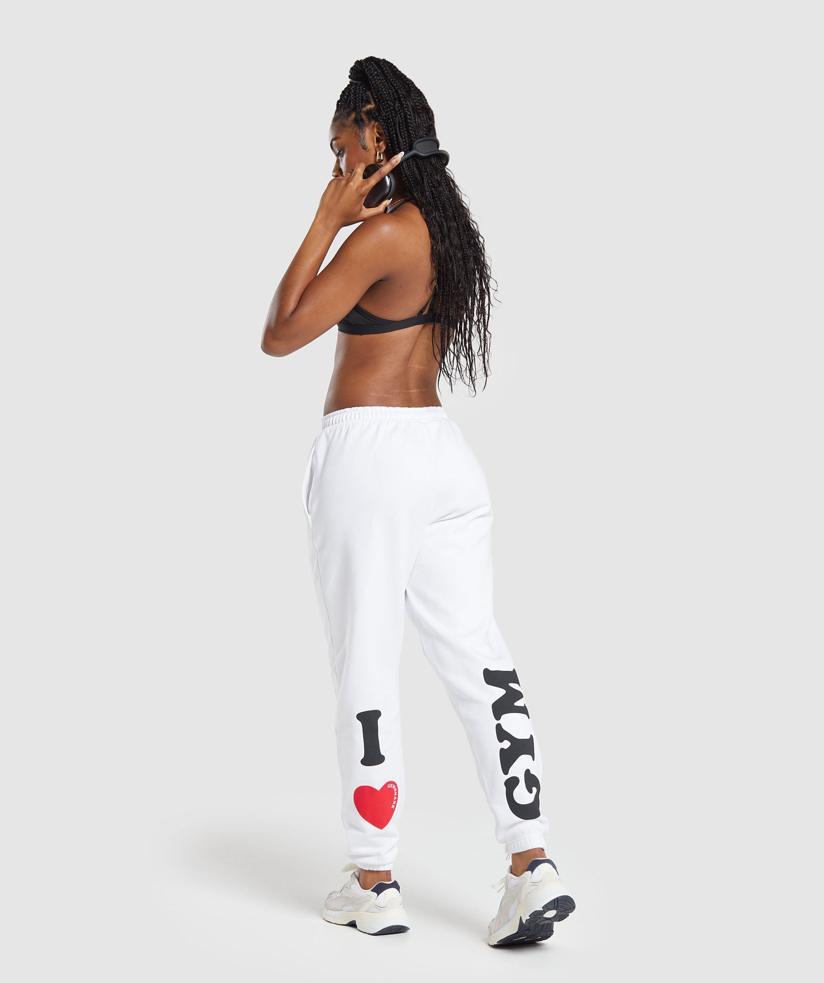 I Heart Gym Joggers in White - view 4