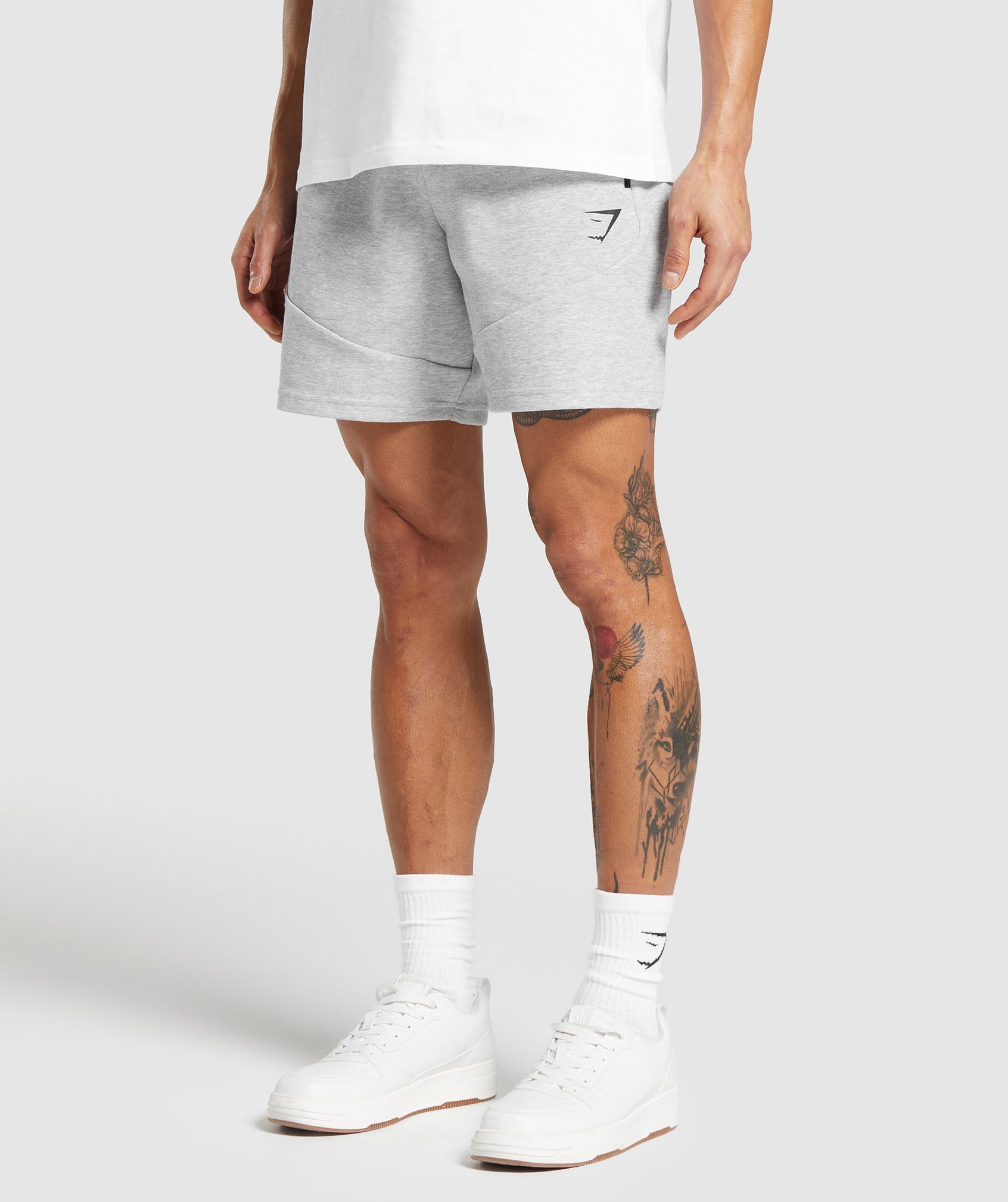 Interlock Tech 6" Shorts in Light Grey Core Marl - view 3