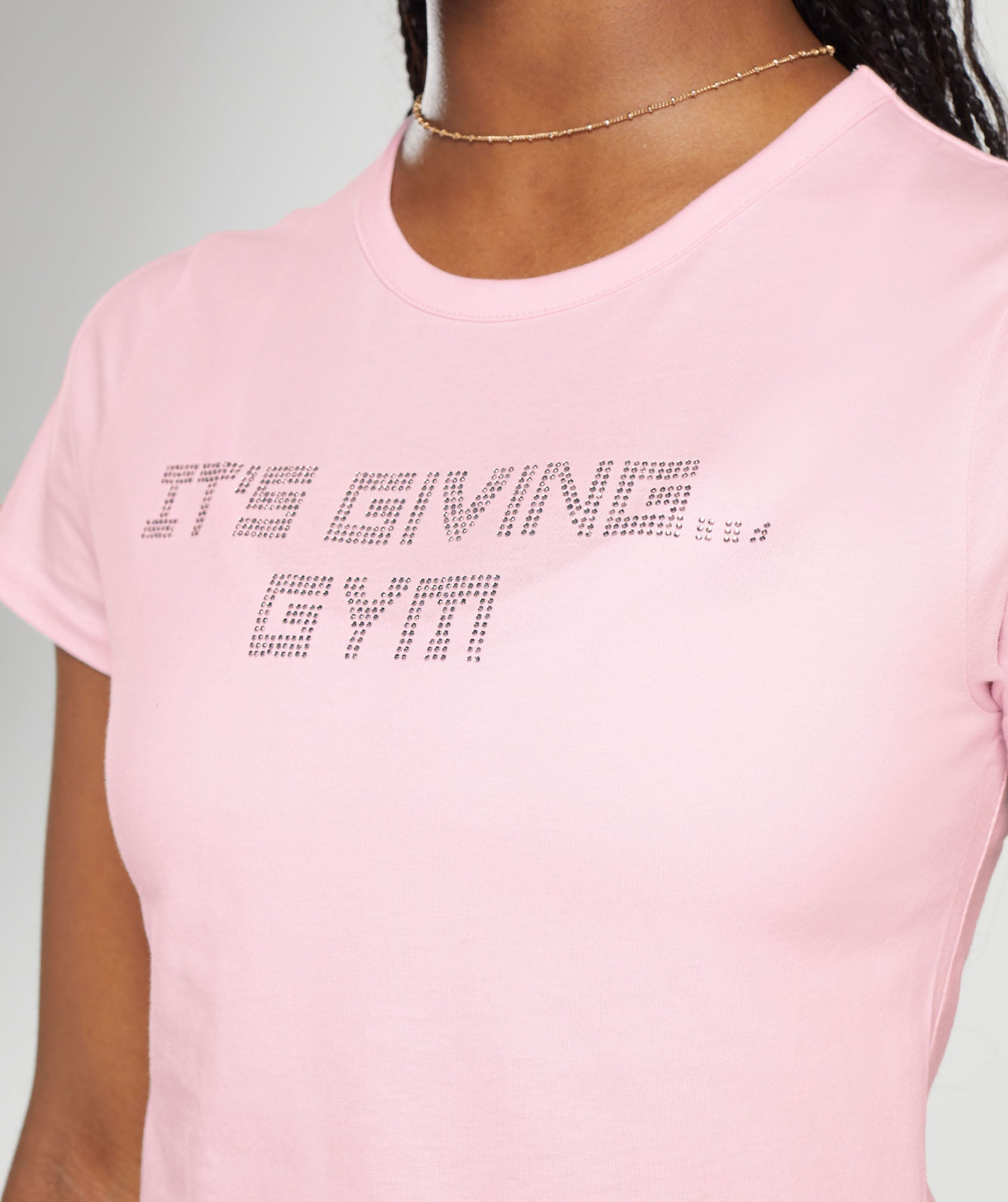 Its Giving Gym Baby T-Shirt in Dolly Pink - view 4