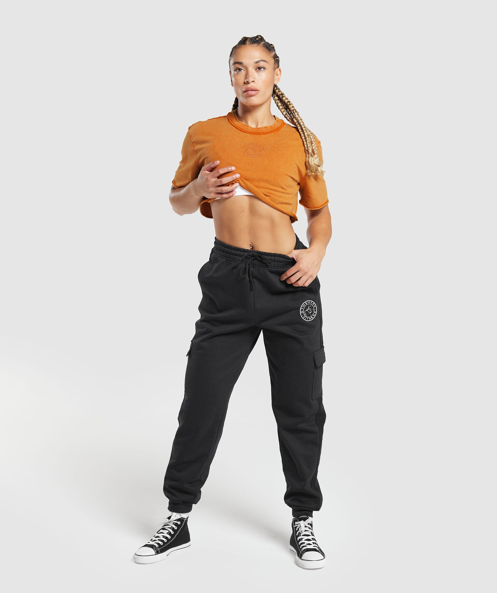 Legacy Washed Crop Top in Charred Orange - view 4