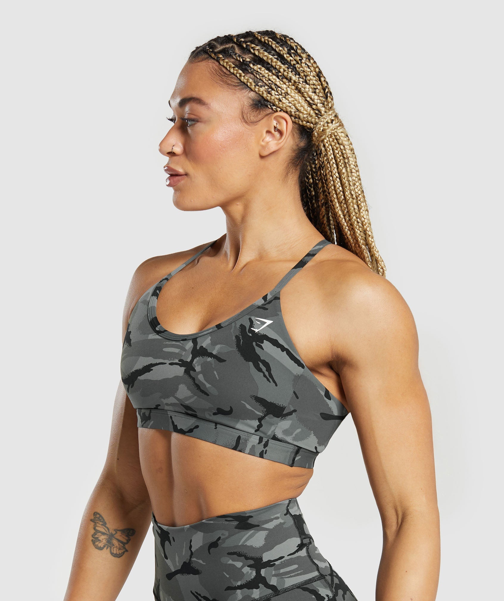Legacy Printed Sports Bra in Pitch Grey - view 3