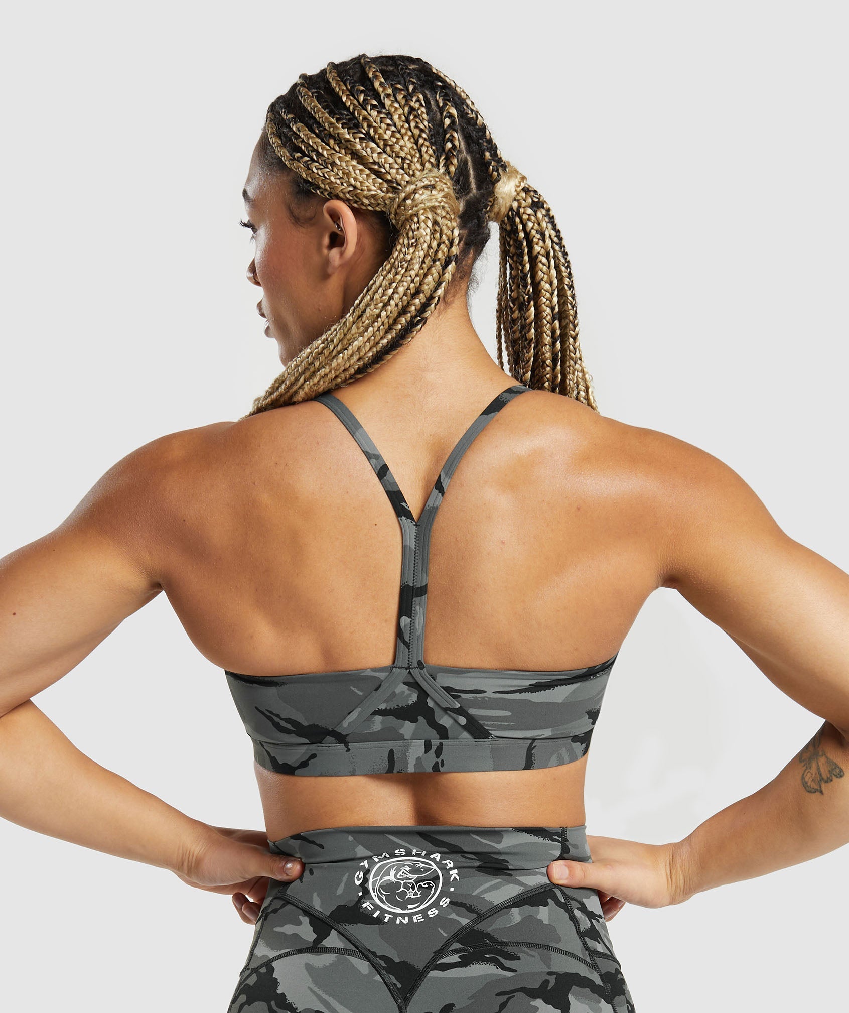 Legacy Printed Sports Bra in Pitch Grey - view 2