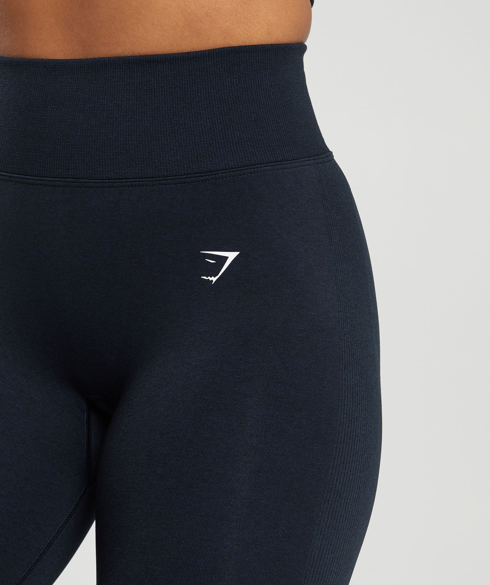 Gymshark Lift Contour Seamless Leggings - Midnight Blue/Black Marl