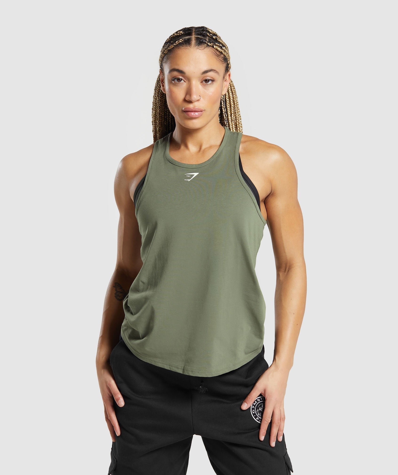 Gymshark Womens Scoop Back Pulse Vest Tank Top Sea Foam Green Size XS