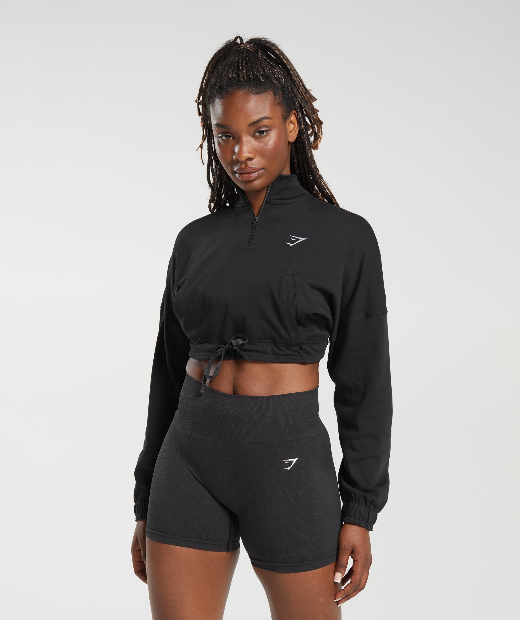 Gymshark Heavy Flex Sweatshirt Bralette - Black