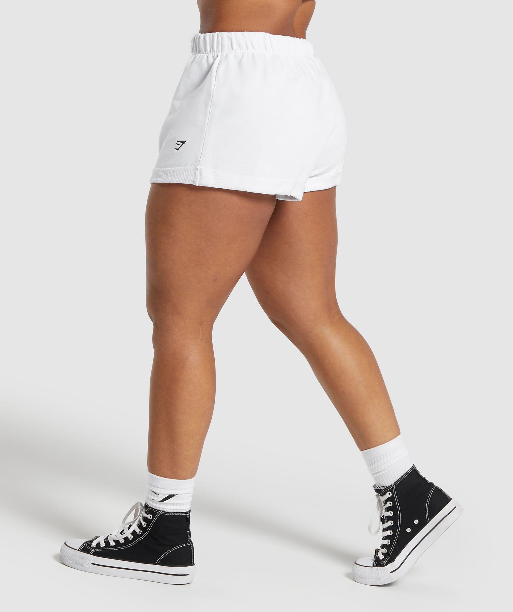 Lifting Loose Shorts in White - view 3