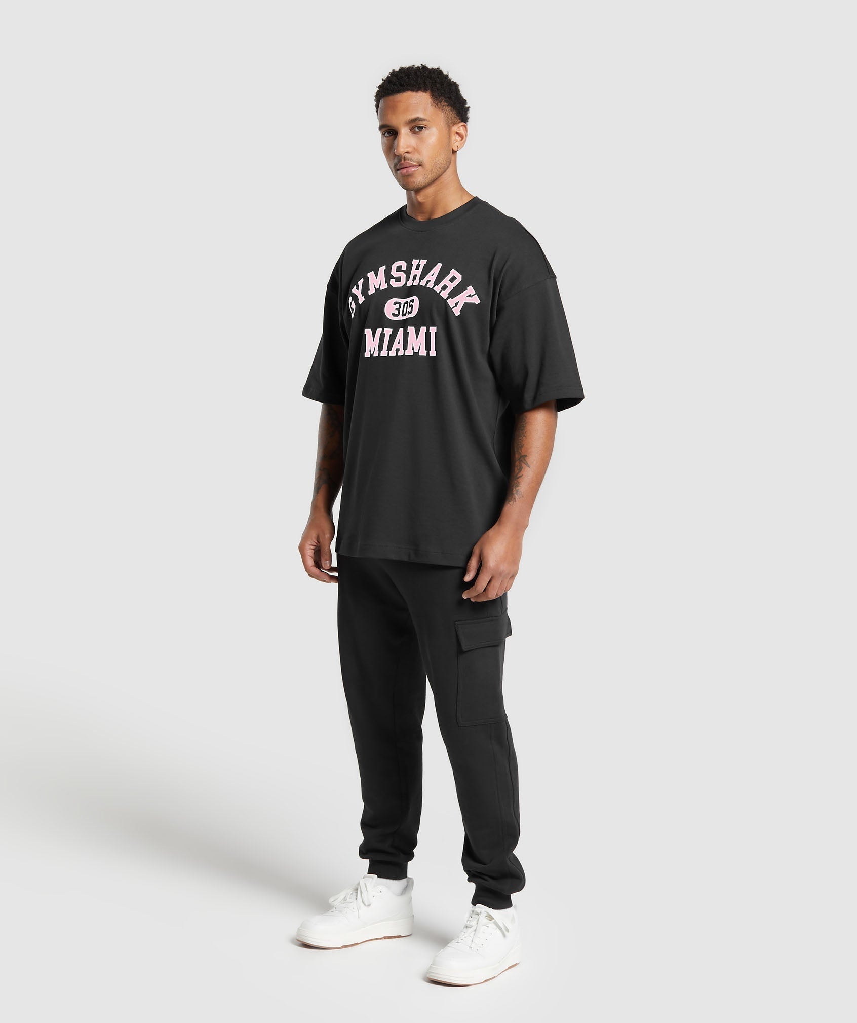 Miami Graphic T-Shirt in Black/Dolly Pink - view 4