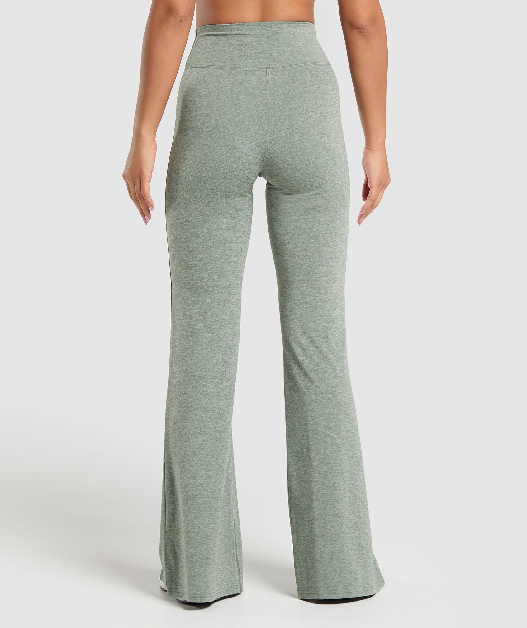 Marl Flared Leggings in Unit Green - view 2