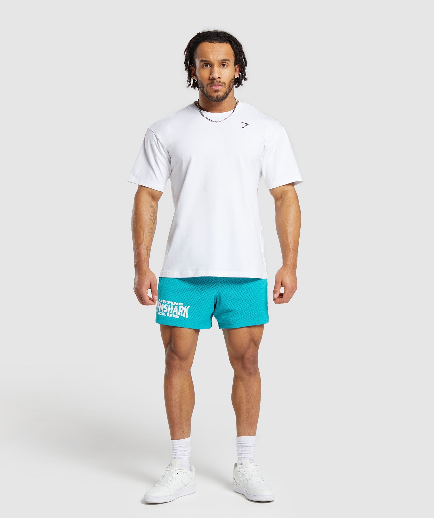 Lifting Club Mesh 5" Shorts in Artificial Teal - view 4