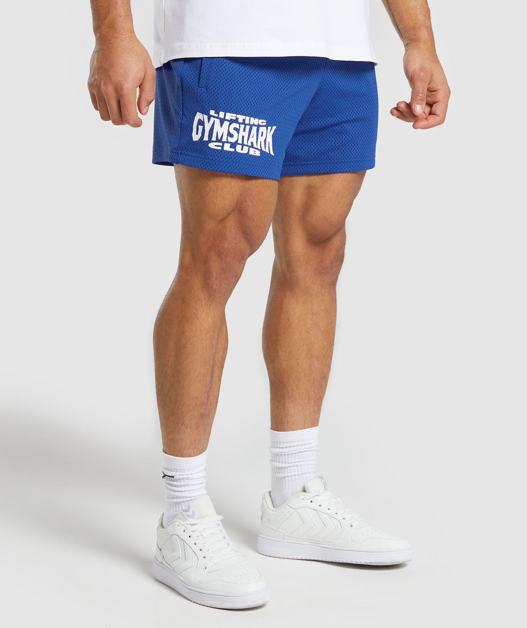 Lifting Club Mesh 5" Shorts in Wave Blue - view 3