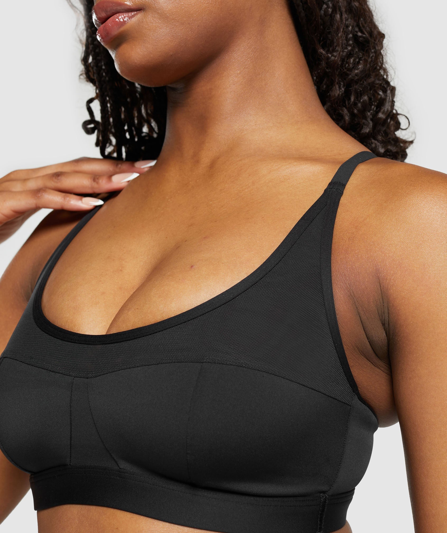 Mesh Sports Bra in Black - view 5