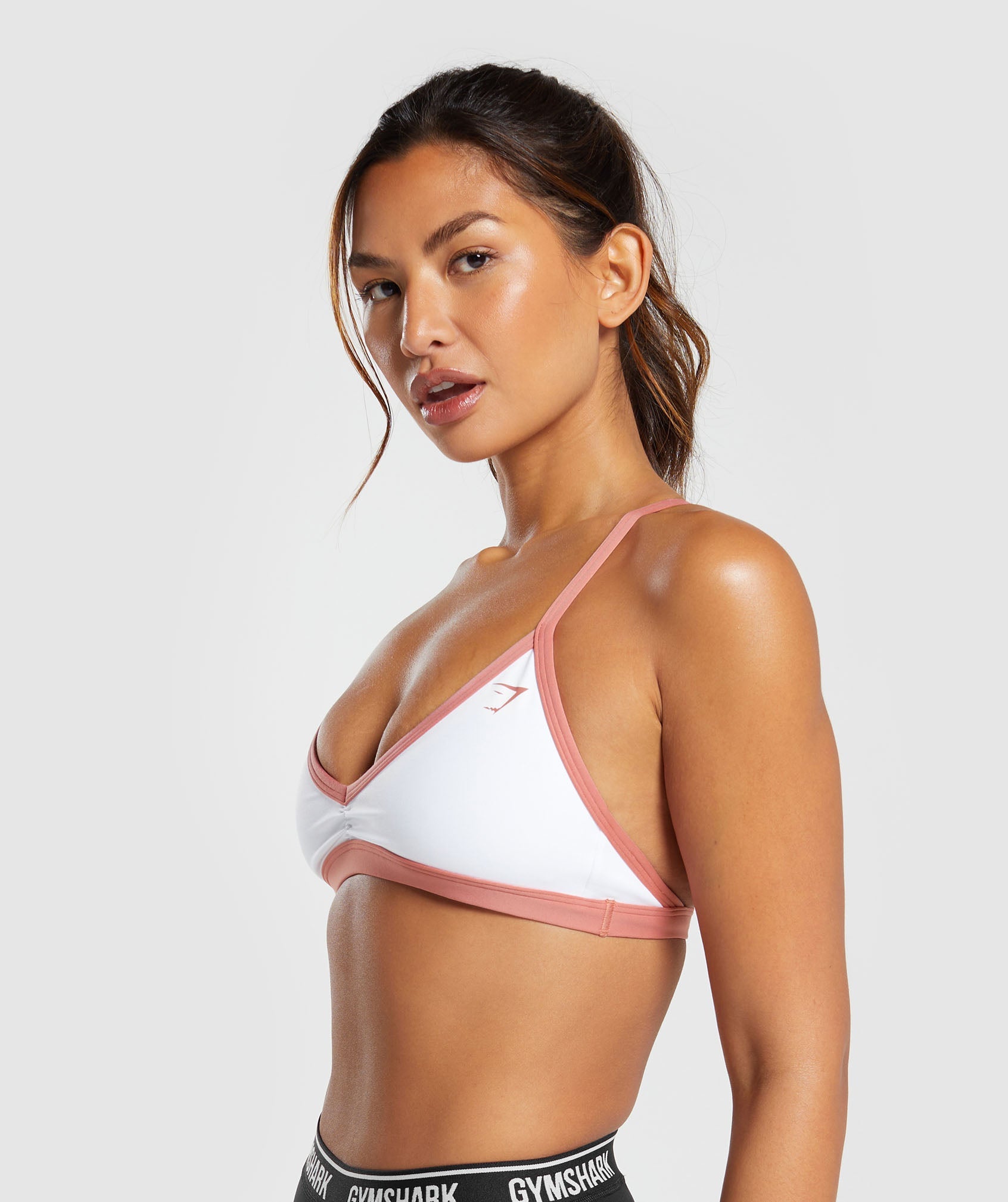 Minimal Sports Bra in White/Classic Pink - view 3