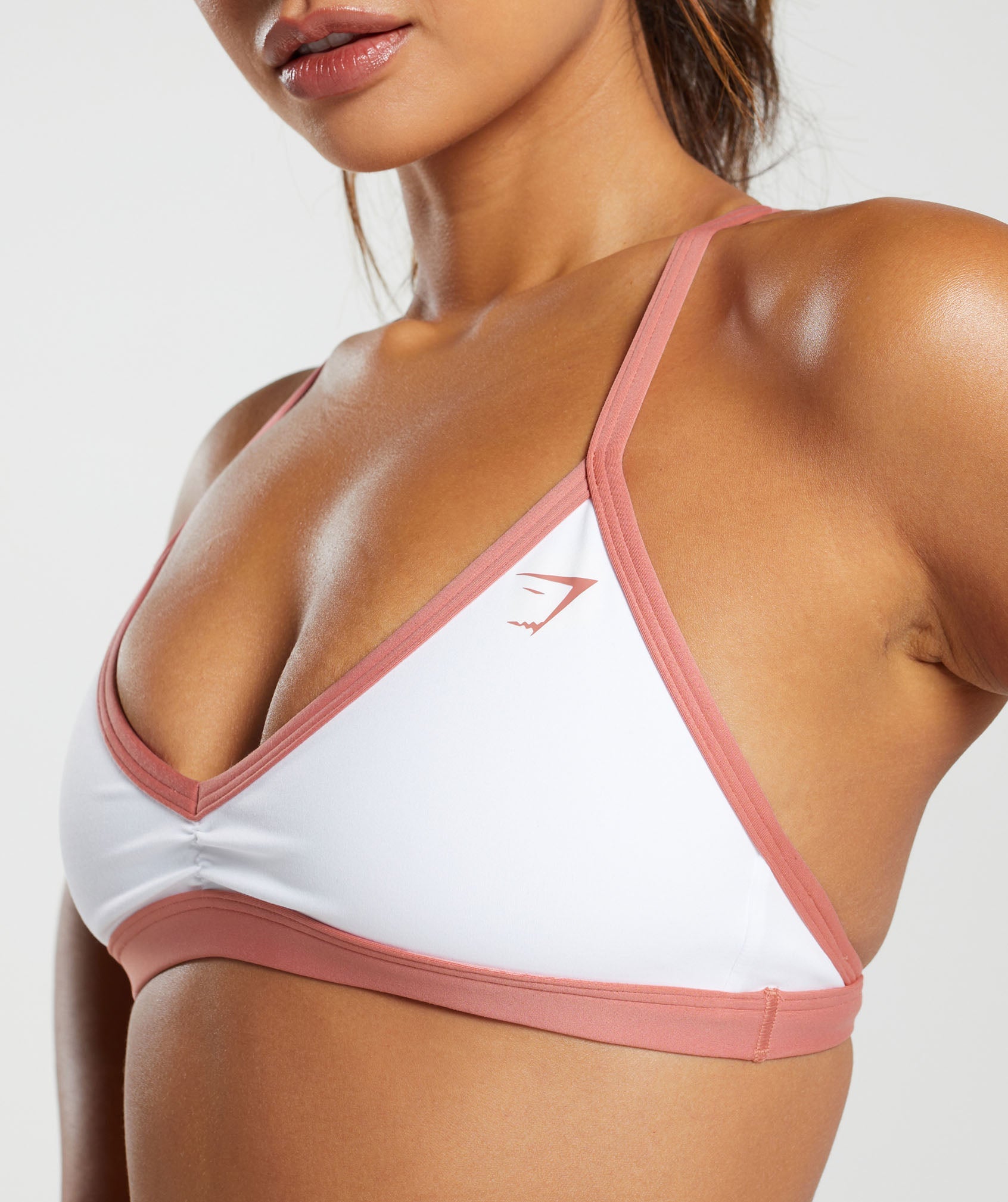 Minimal Sports Bra in White/Classic Pink - view 5