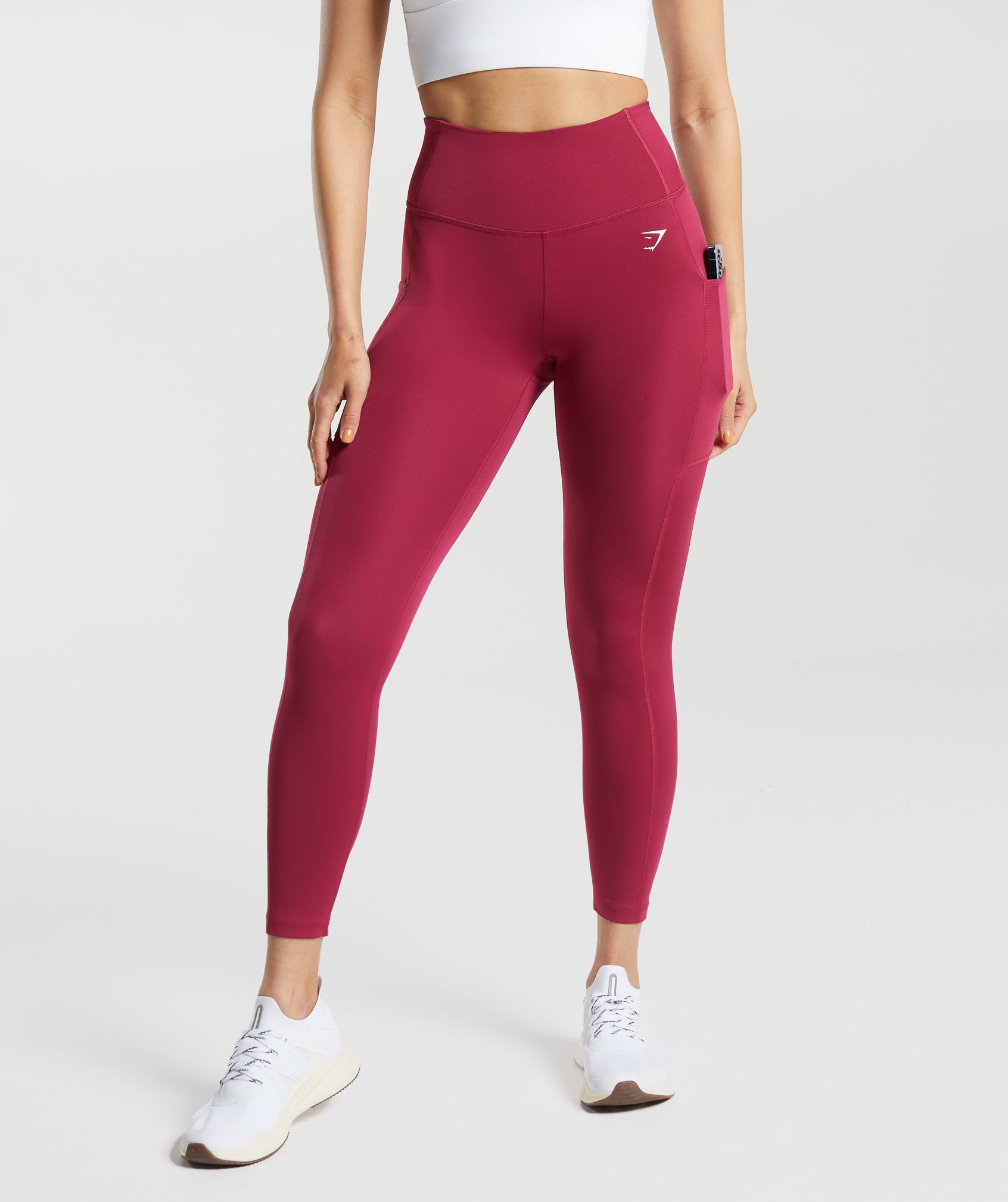 GYMSHARK - NEW Berry Red High Rise Mesh Detail Leggings - Size X