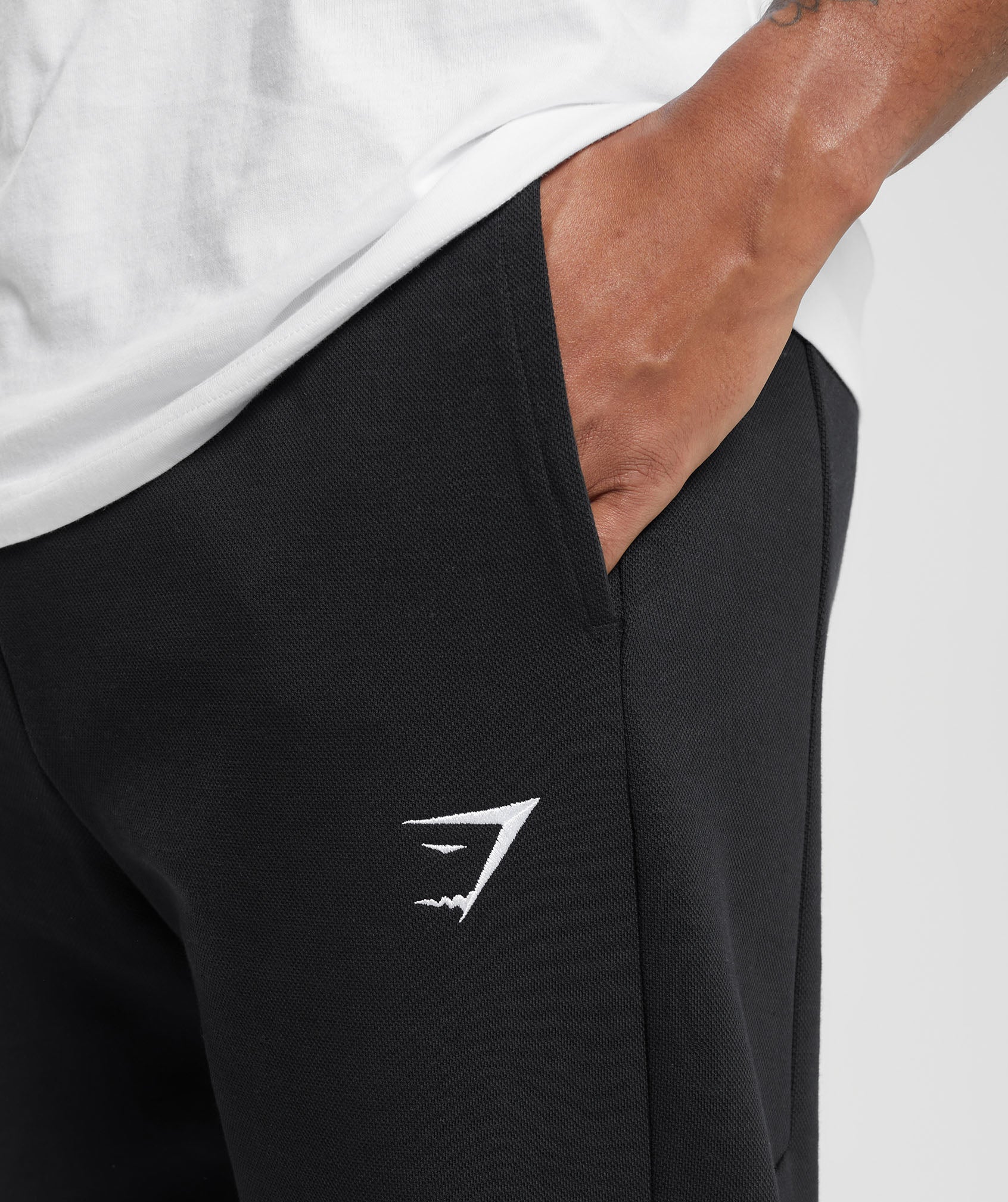 Pique Joggers in Black/Onyx Grey - view 6