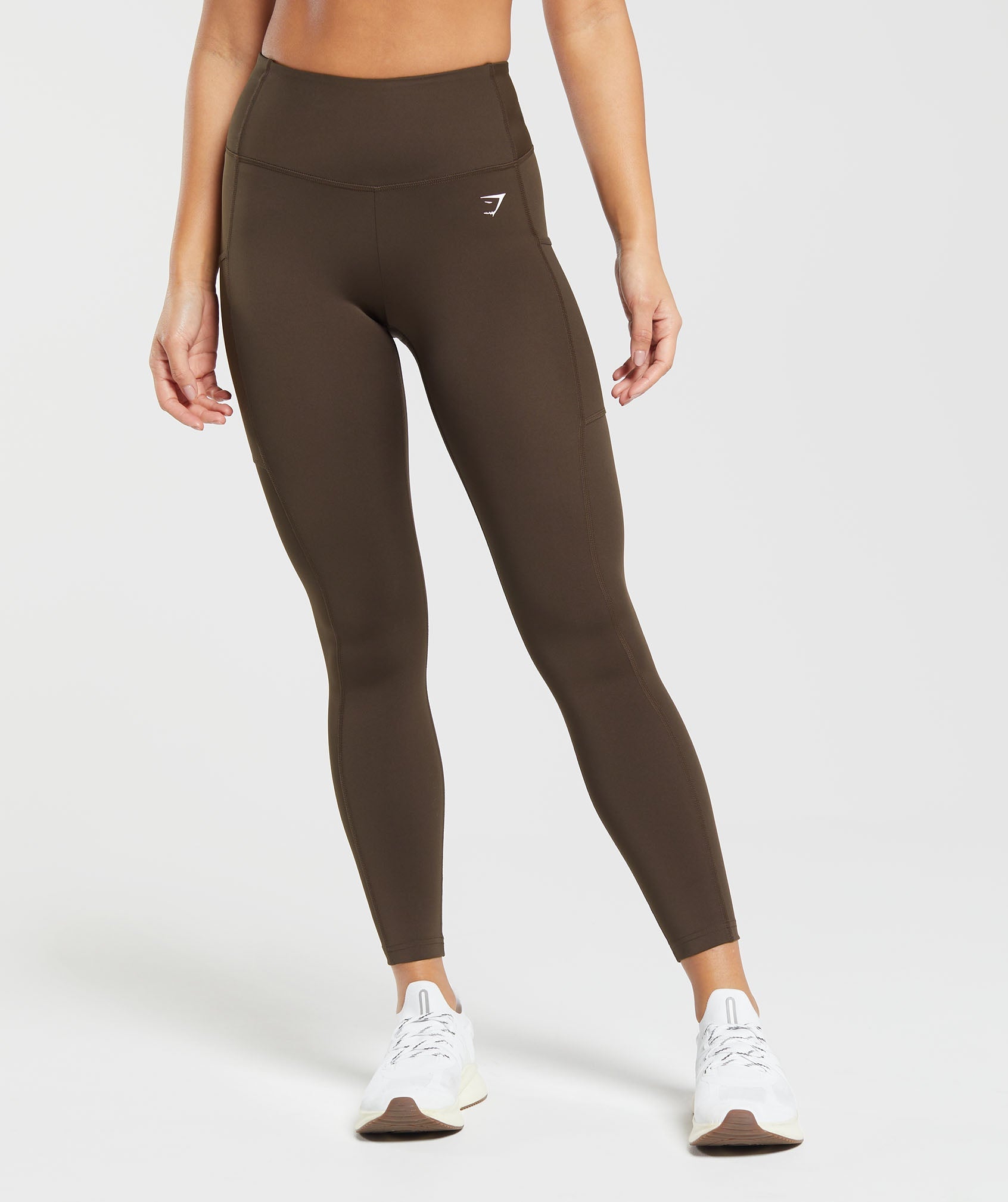 Gymshark XS Femme Sport Pantalon Mélange Gris Clair Legging Remontant  Extensible