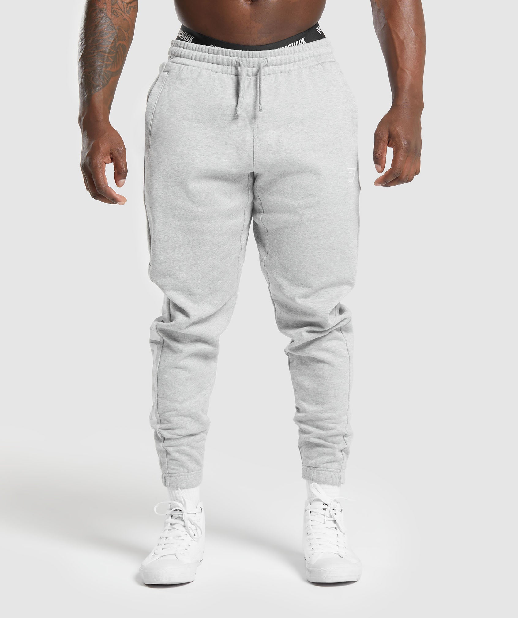 Power Joggers in Light Grey Core Marl - view 2