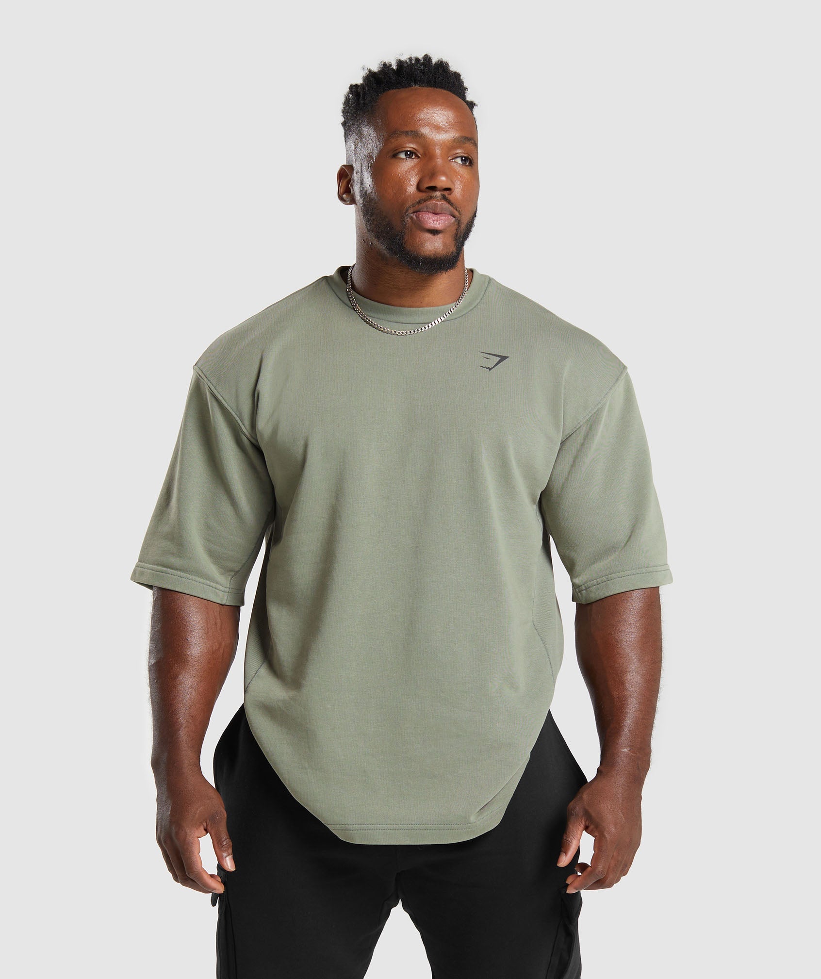 Power Washed Short Sleeve Crew in Dusk Green