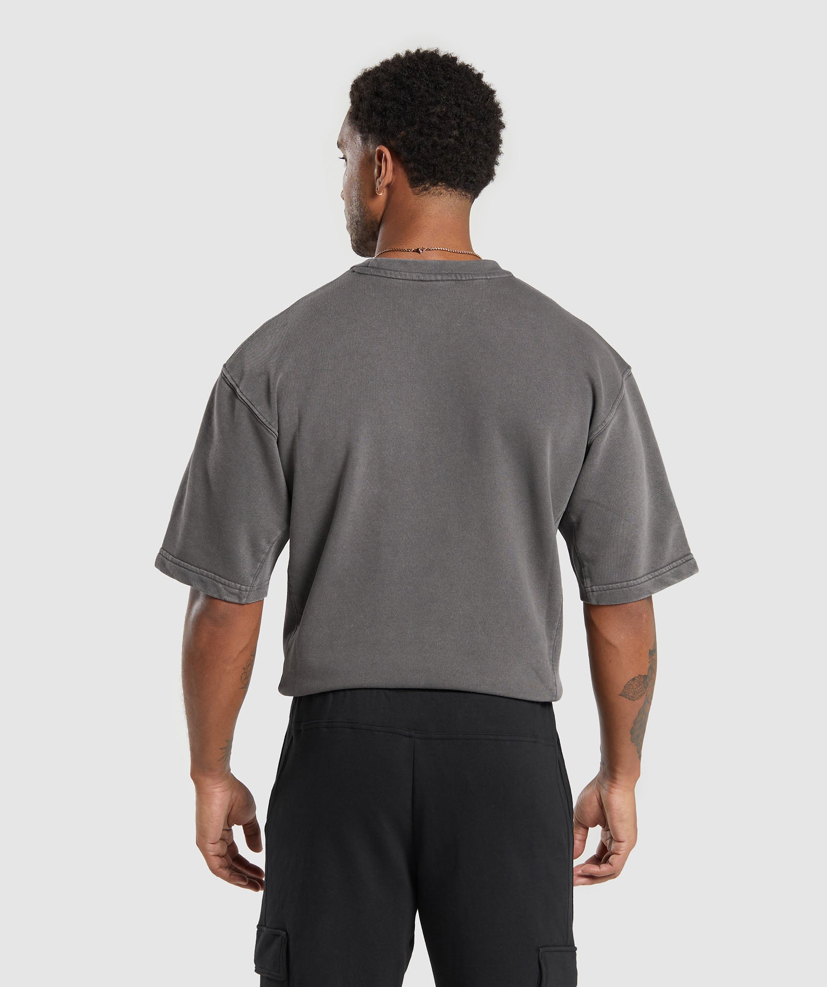 Power Washed Short Sleeve Crew in Onyx Grey - view 2