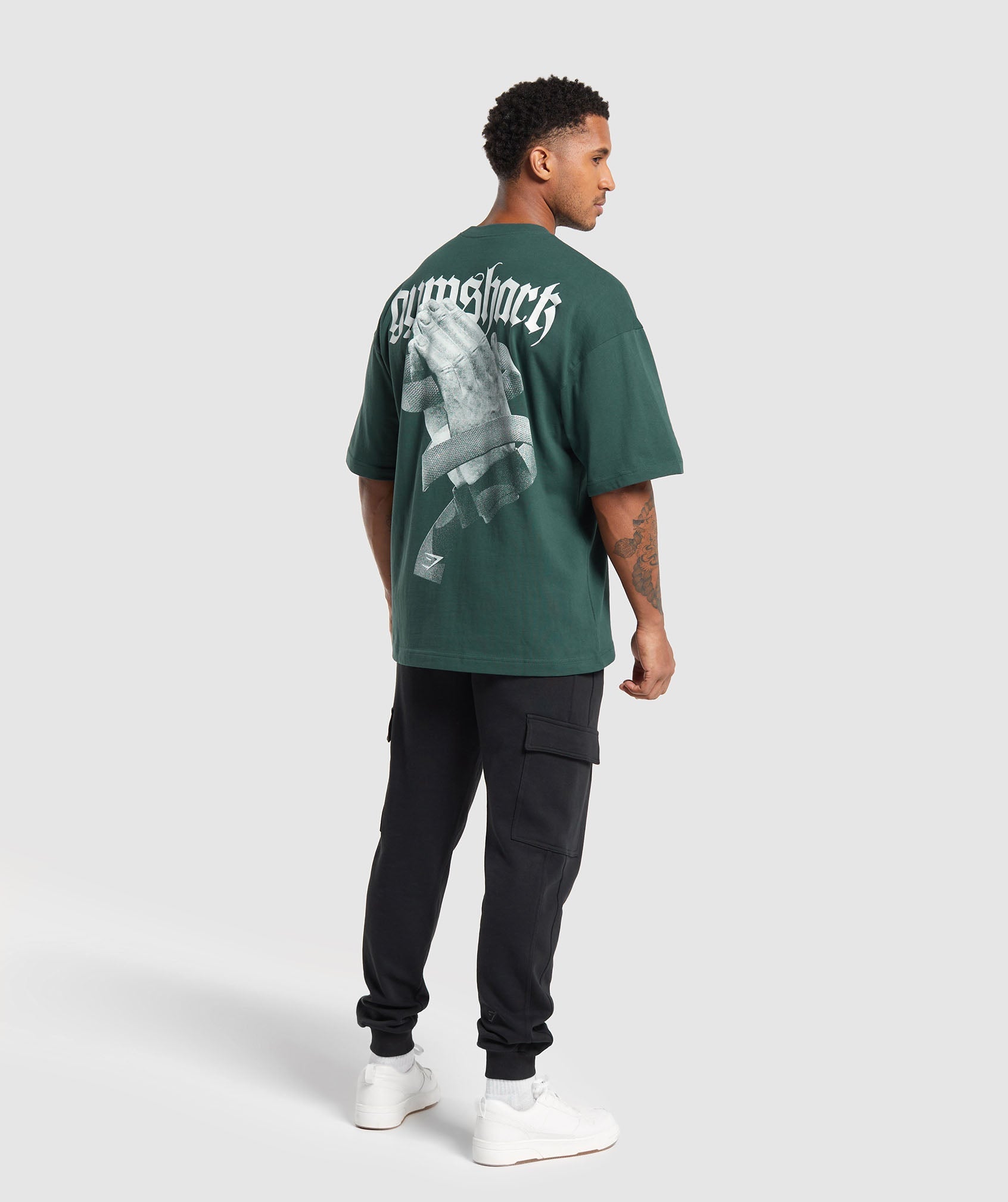 Prayer Hands T-Shirt in Fog Green - view 4