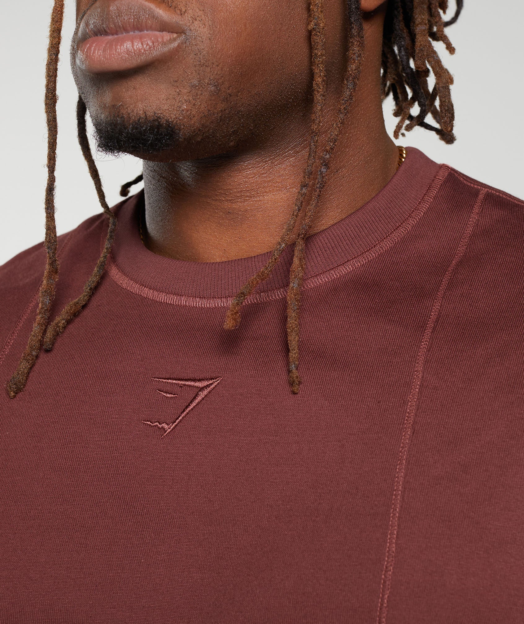 Premium Lifting T-Shirt in Burgundy Brown - view 6