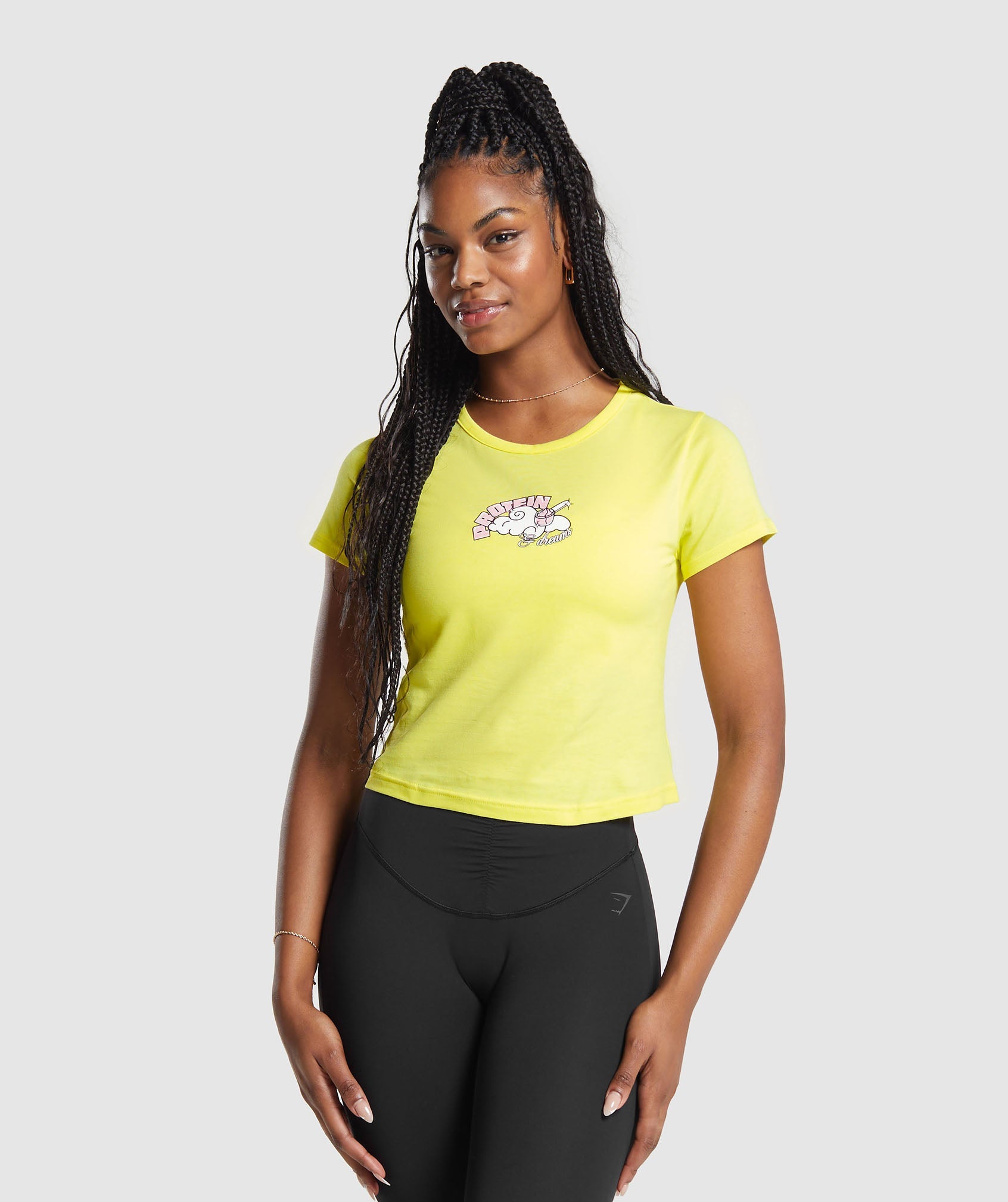 Gymshark Protein & Dreams Baby T-Shirt - Lemon Yellow