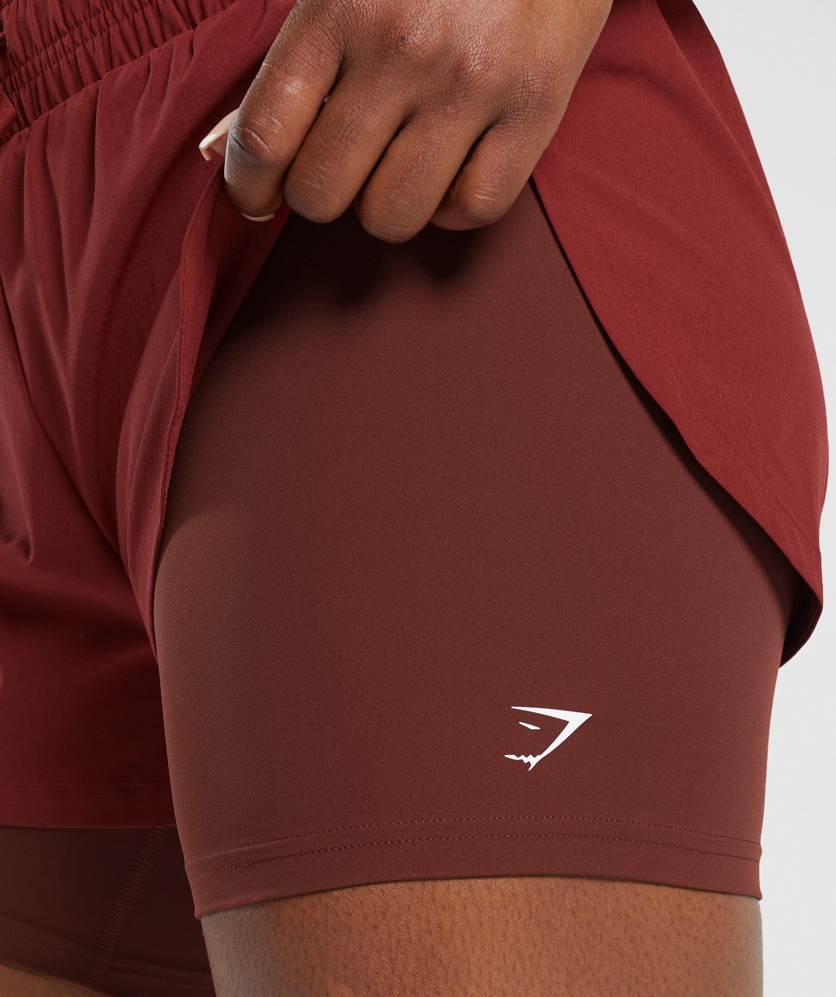 Running 2 In 1 Shorts in Velvet Red/Washed Burgundy - view 5