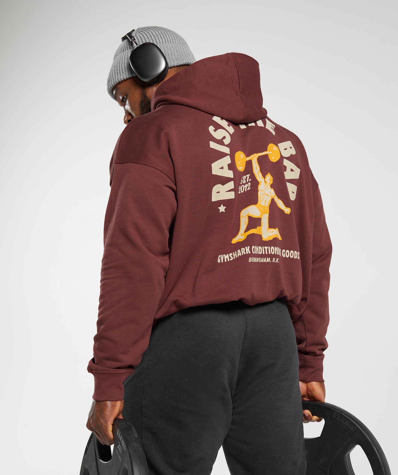 Raise the Bar Hoodie in Burgundy Brown - view 4