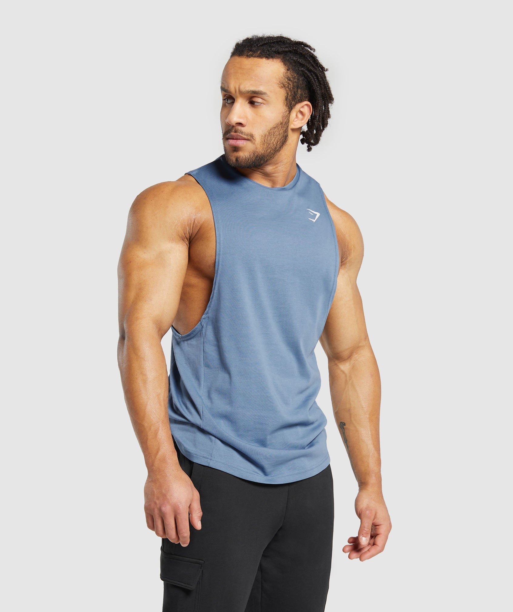 React Drop Arm Tank in Faded Blue - view 3