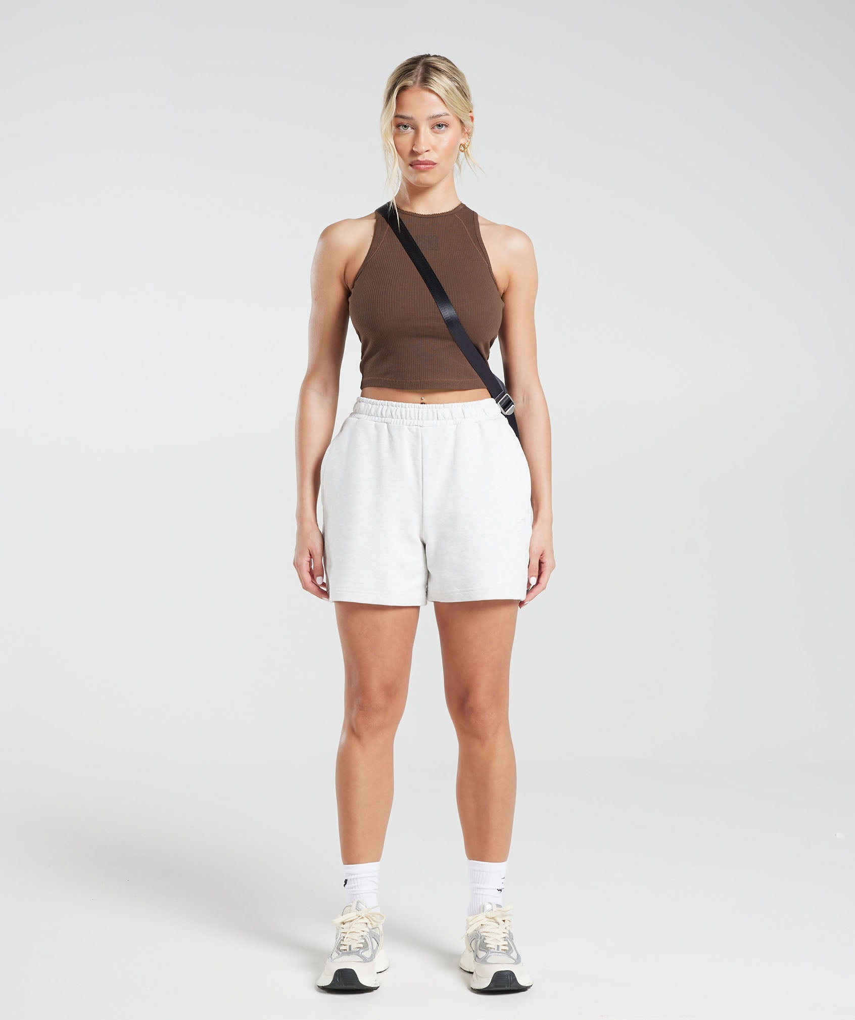 Cotton Rib Midi Tank in Brown - view 7