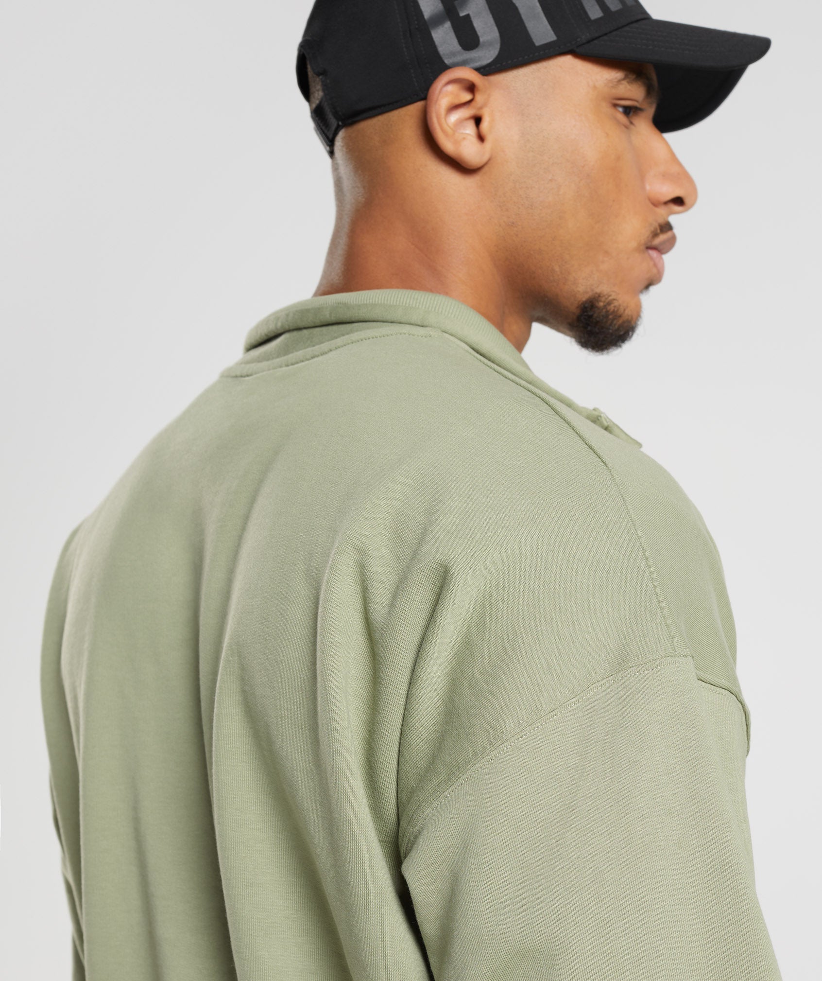 Rest Day Sweats 1/4 Zip in Sage Green - view 6