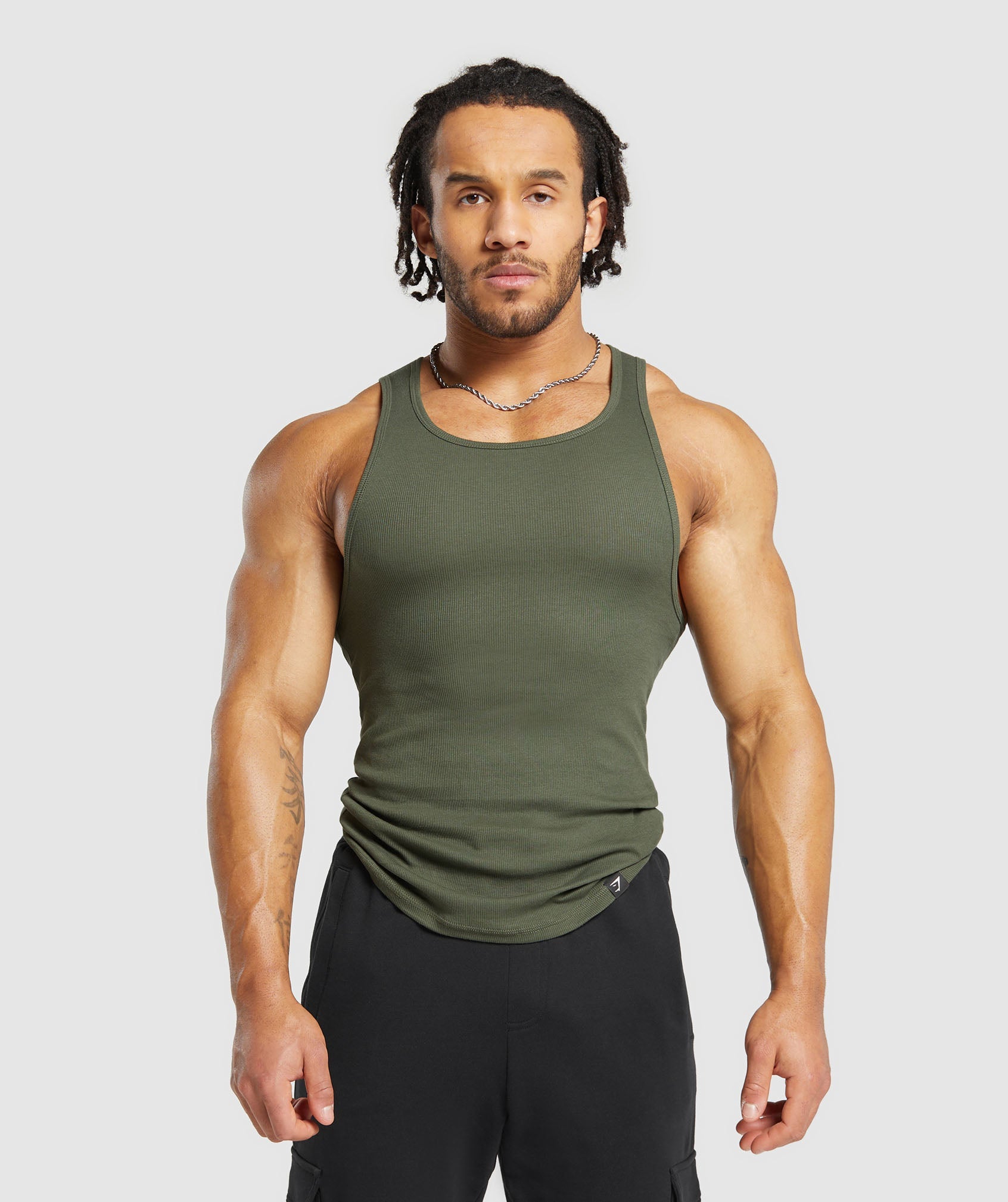 Ribbed Tank 3 Pack in Core Olive/Slate Teal/Burgundy Brown - view 6