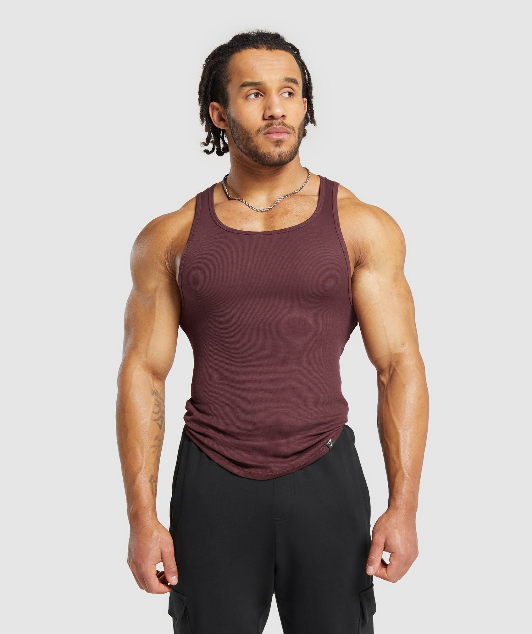 Ribbed Tank 3 Pack in Core Olive/Slate Teal/Burgundy Brown - view 7