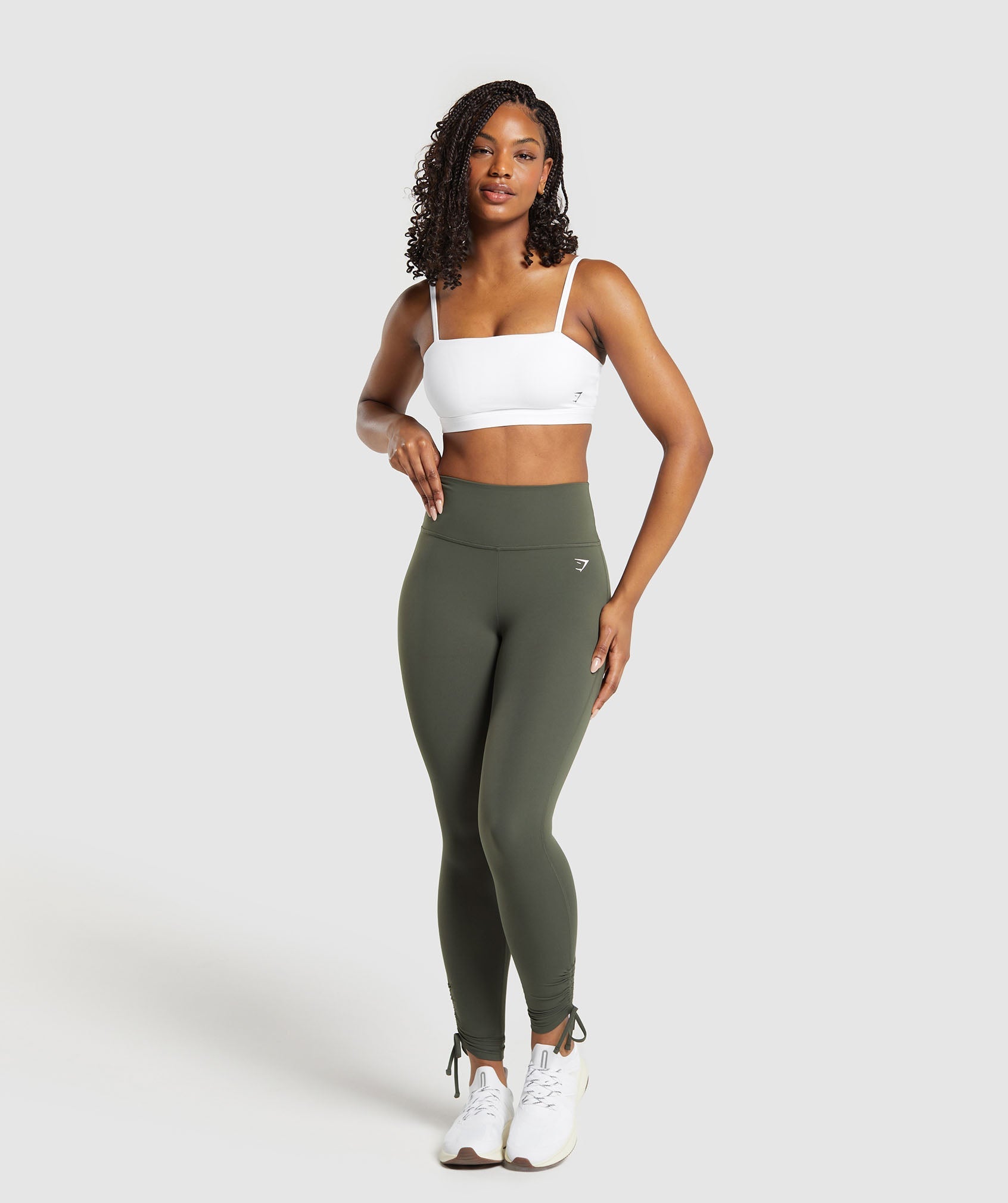 Ribbon Ankle Leggings in Strength Green - view 4