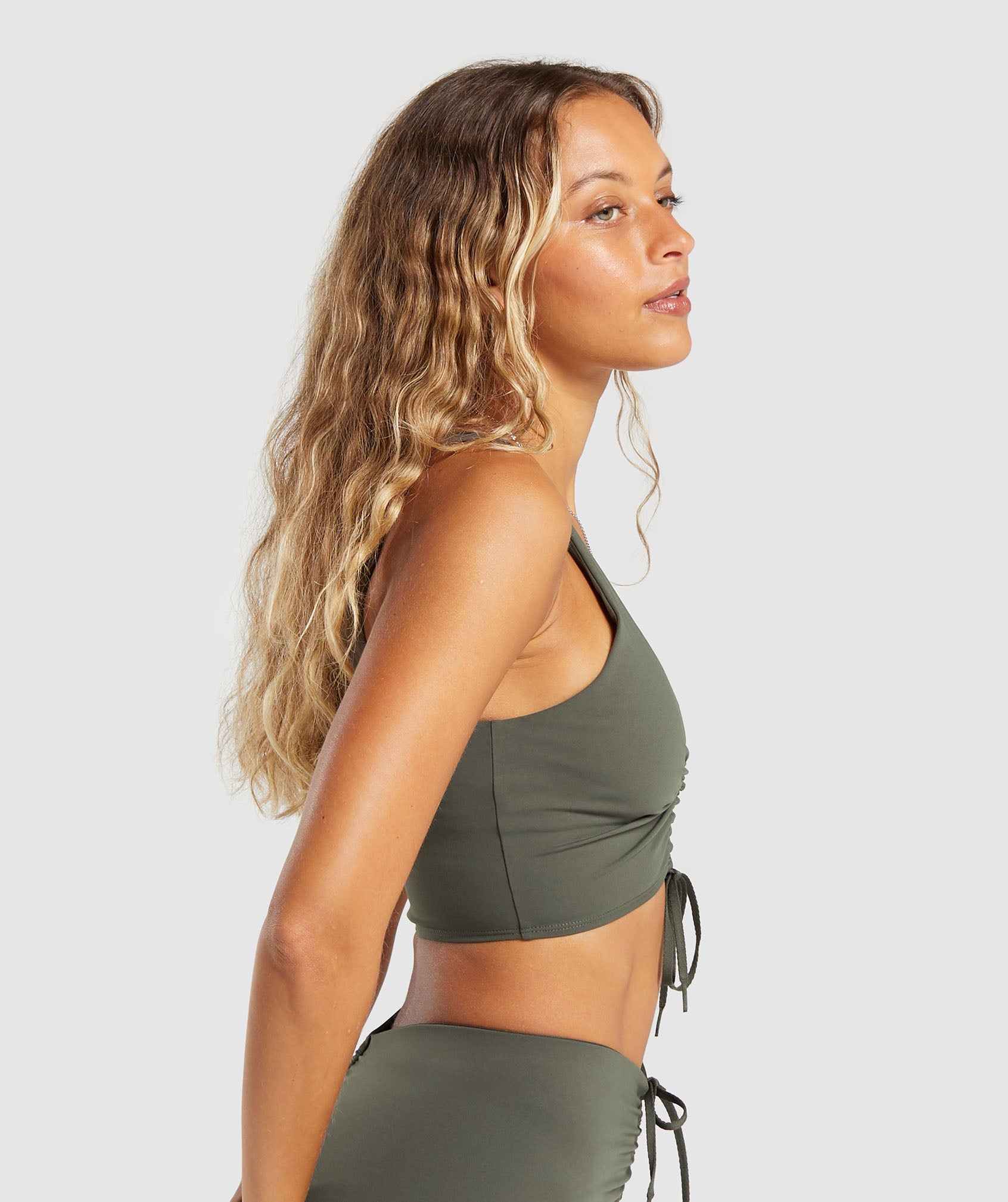 Ruche Bralette in Strength Green - view 3