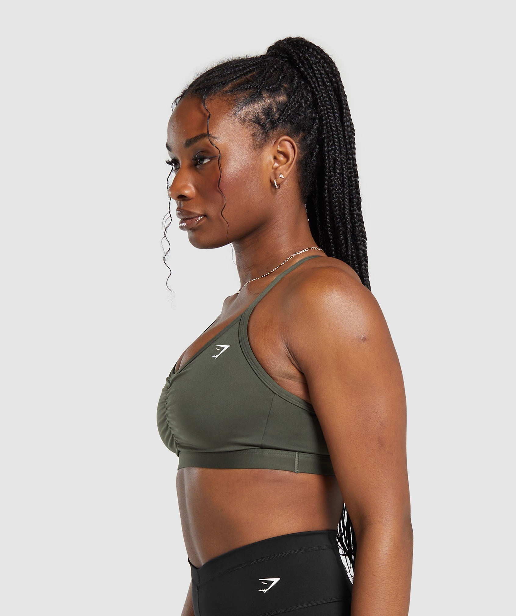 Ruched Sports Bra in Strength Green - view 5