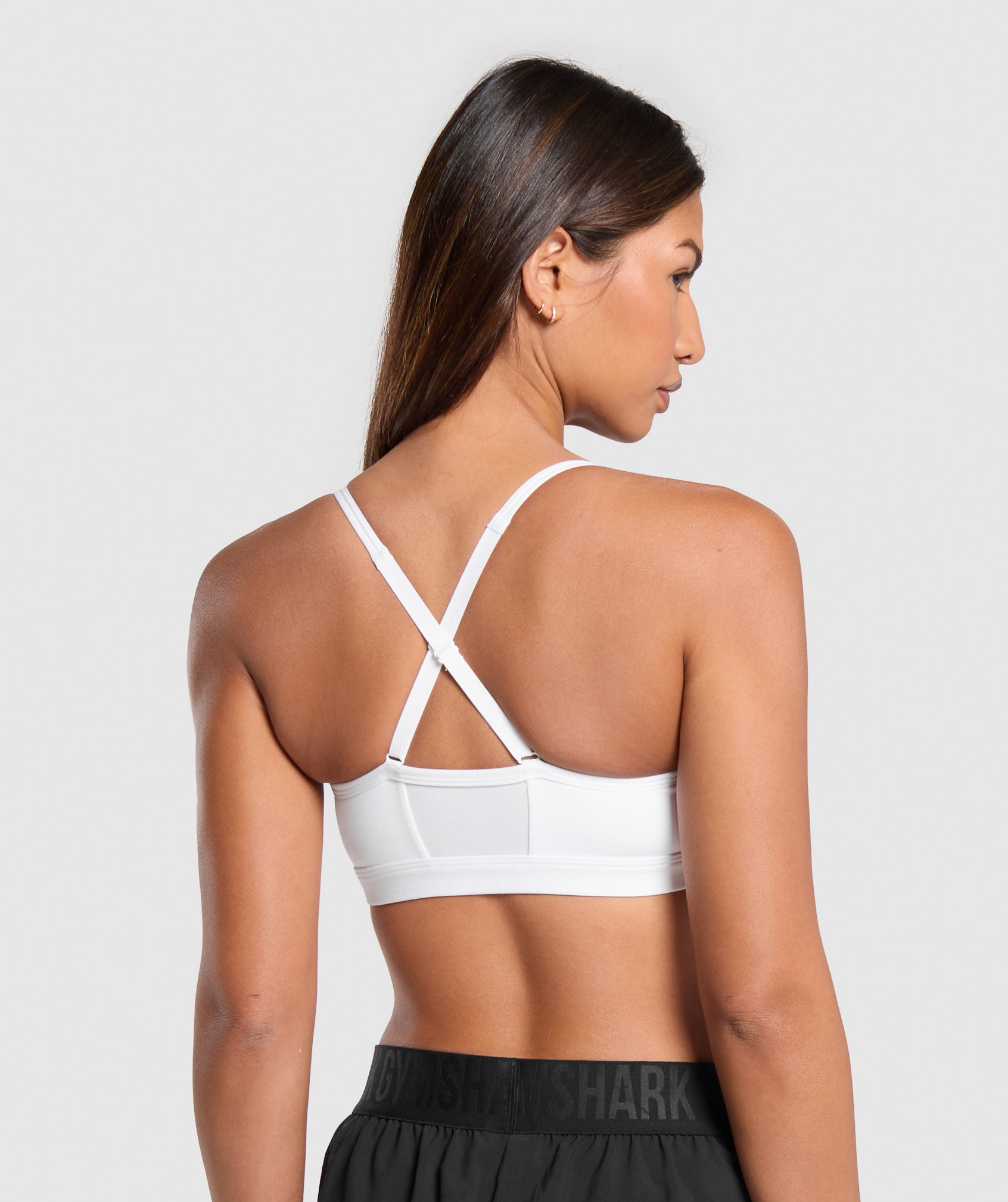 Ruched Sports Bra in White - view 2