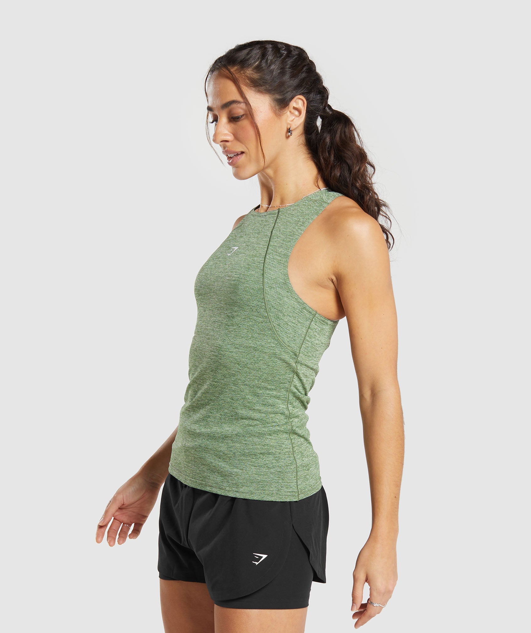 Running Tank in Force Green/Faded Green Marl - view 3