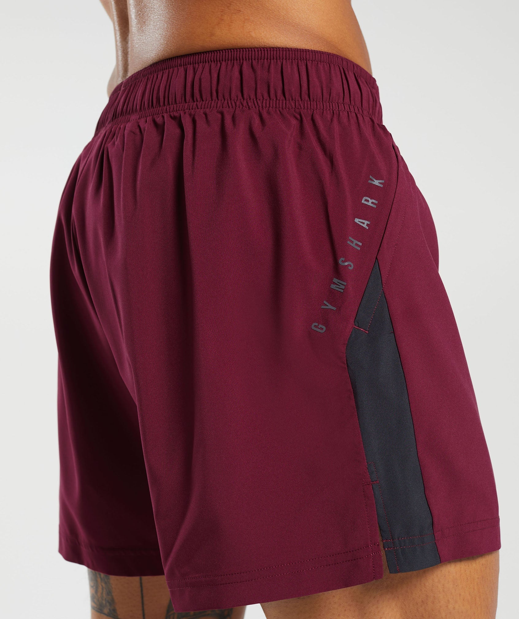 Sport 5" Shorts in Plum Pink/Black - view 5