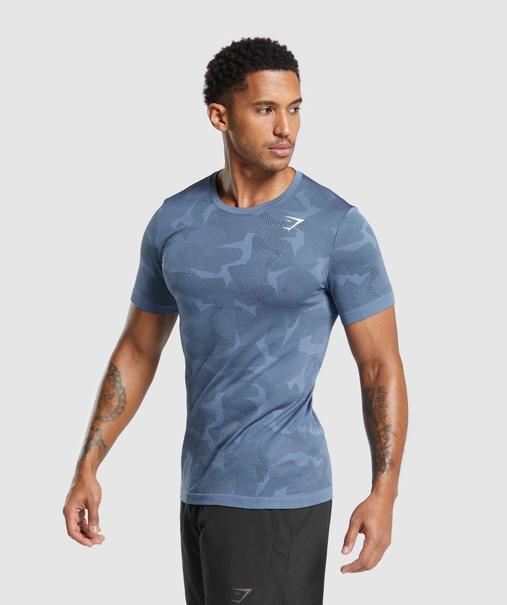 Sport Seamless T-Shirt in Faded Blue/Black - view 3