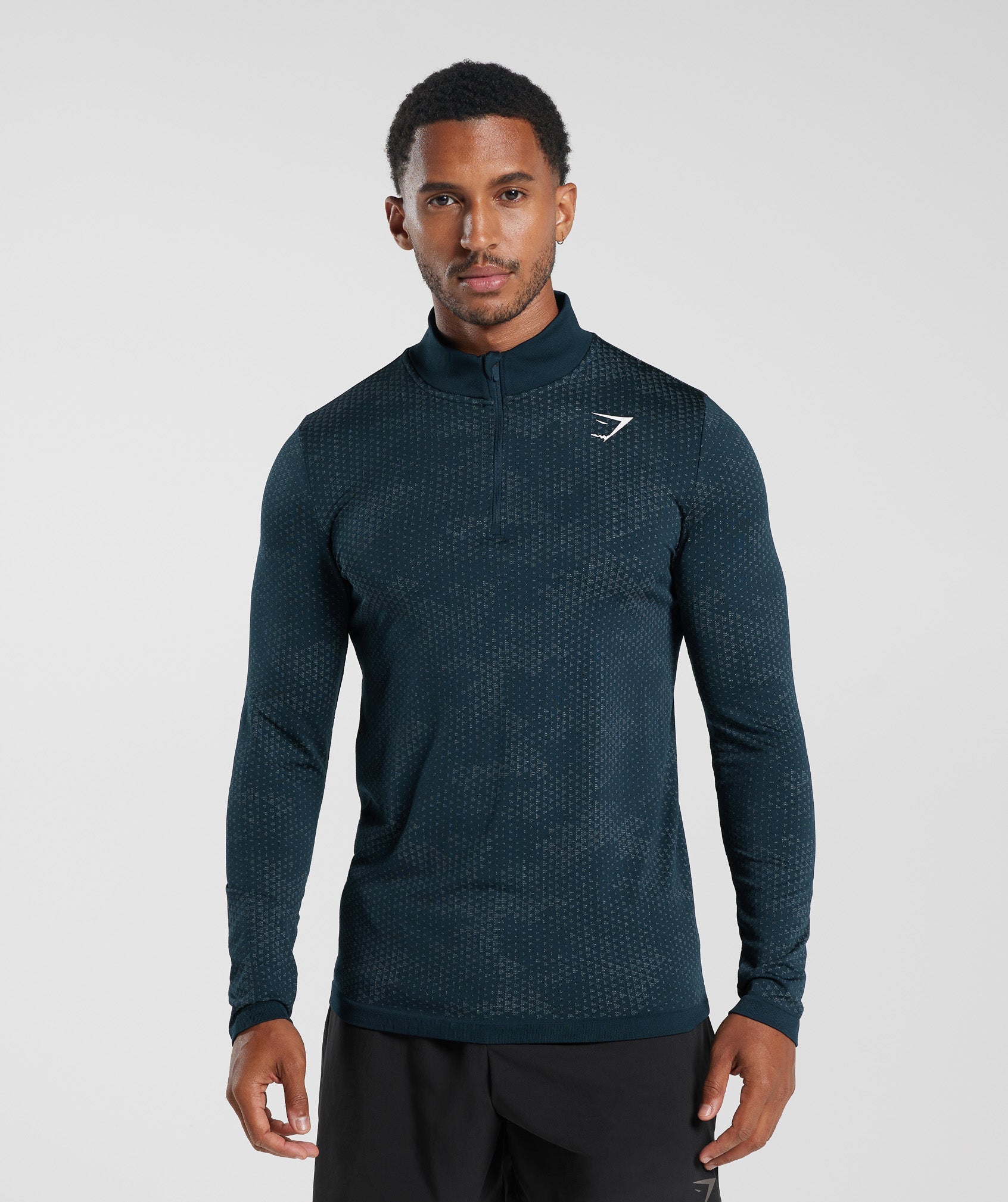 Sport Seamless 1/4 Zip in Navy/Denim Teal - view 1