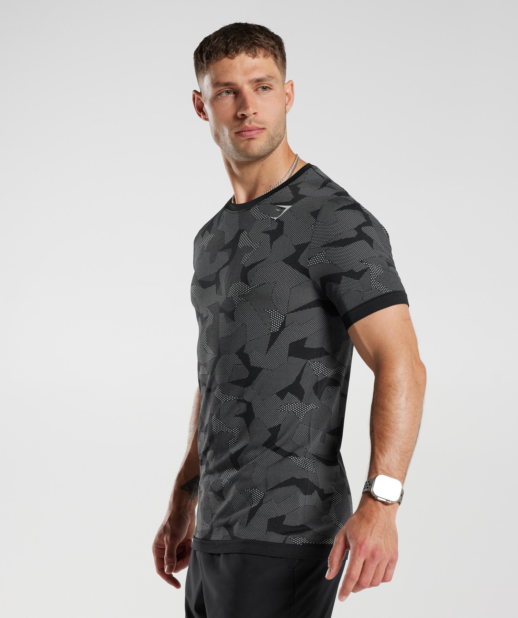 Buy Men Polyester Seamless Advance Gym T-Shirt - Mottled Grey