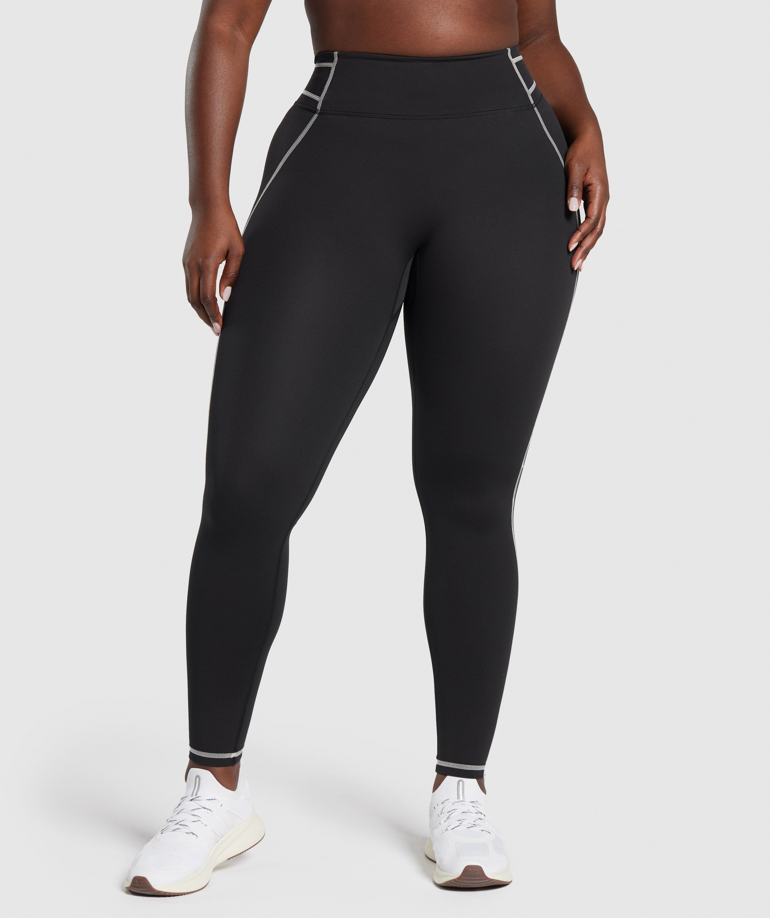 Stitch Feature Leggings in Black - view 3