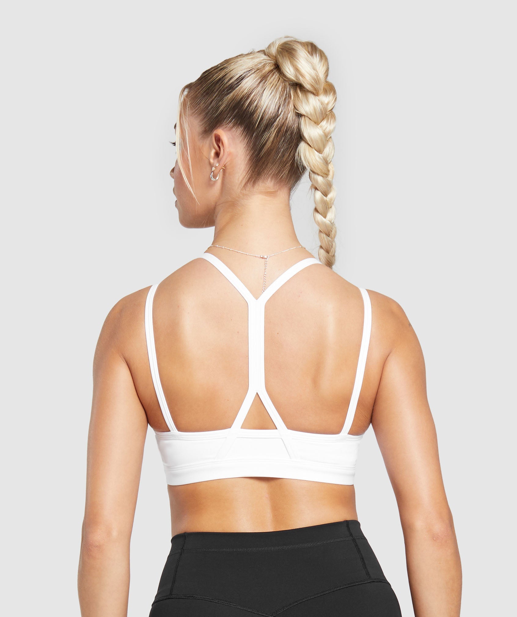 Yogalicious Nude Tech Contouring Crop Sports Bra In White