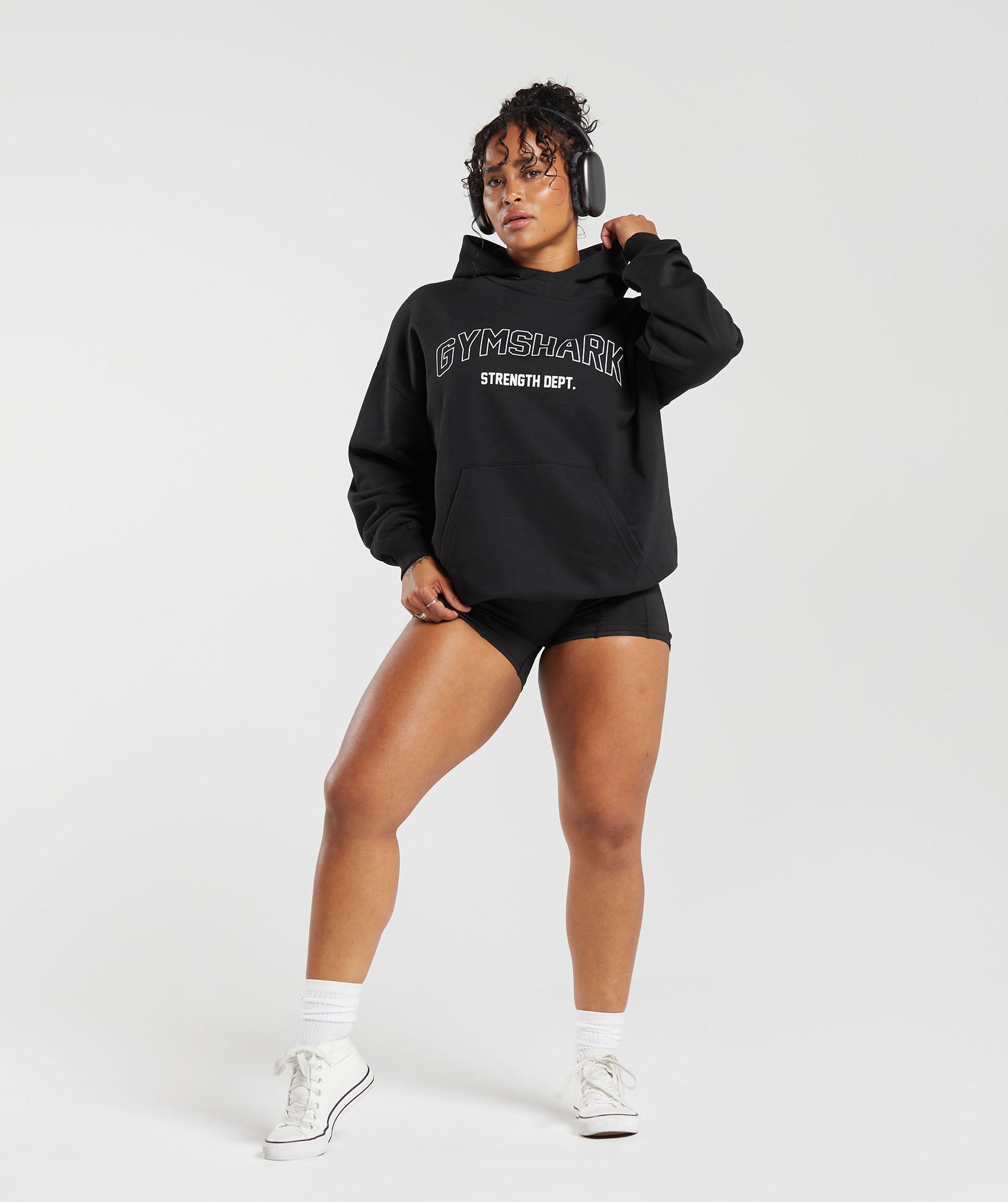 Gymshark Lifting Essentials Graphic Oversized Sweatshirt - Black