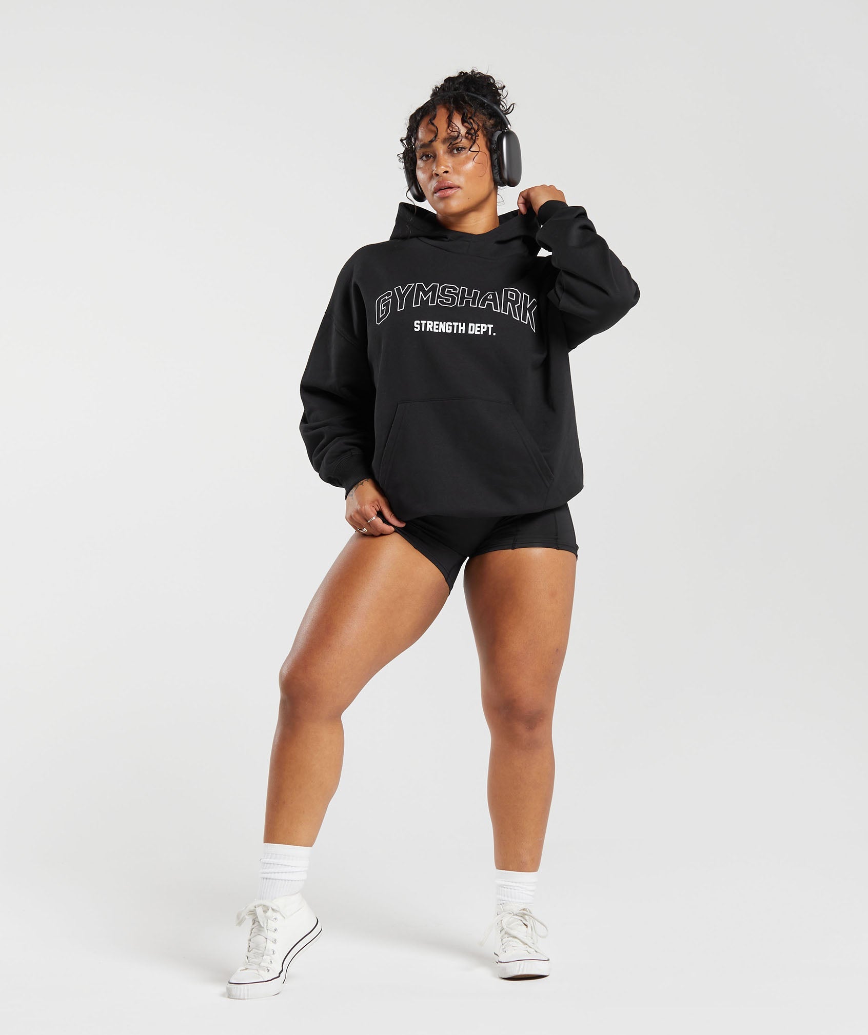 Strength Department Graphic Hoodie in Black - view 4