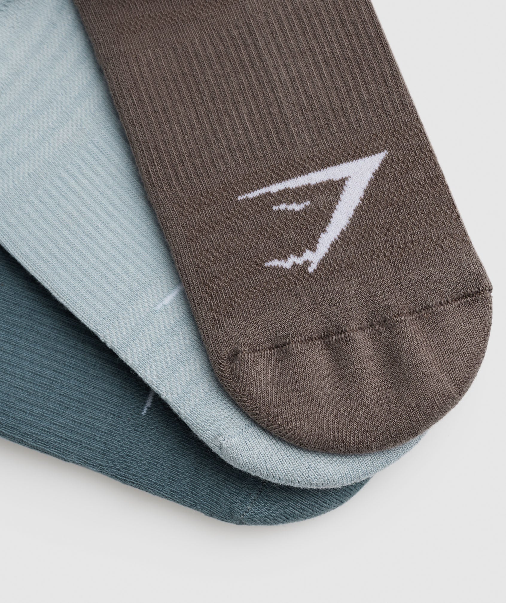 Ankle Socks 3pk in Denim Teal/Salt Blue/Camo Brown - view 2