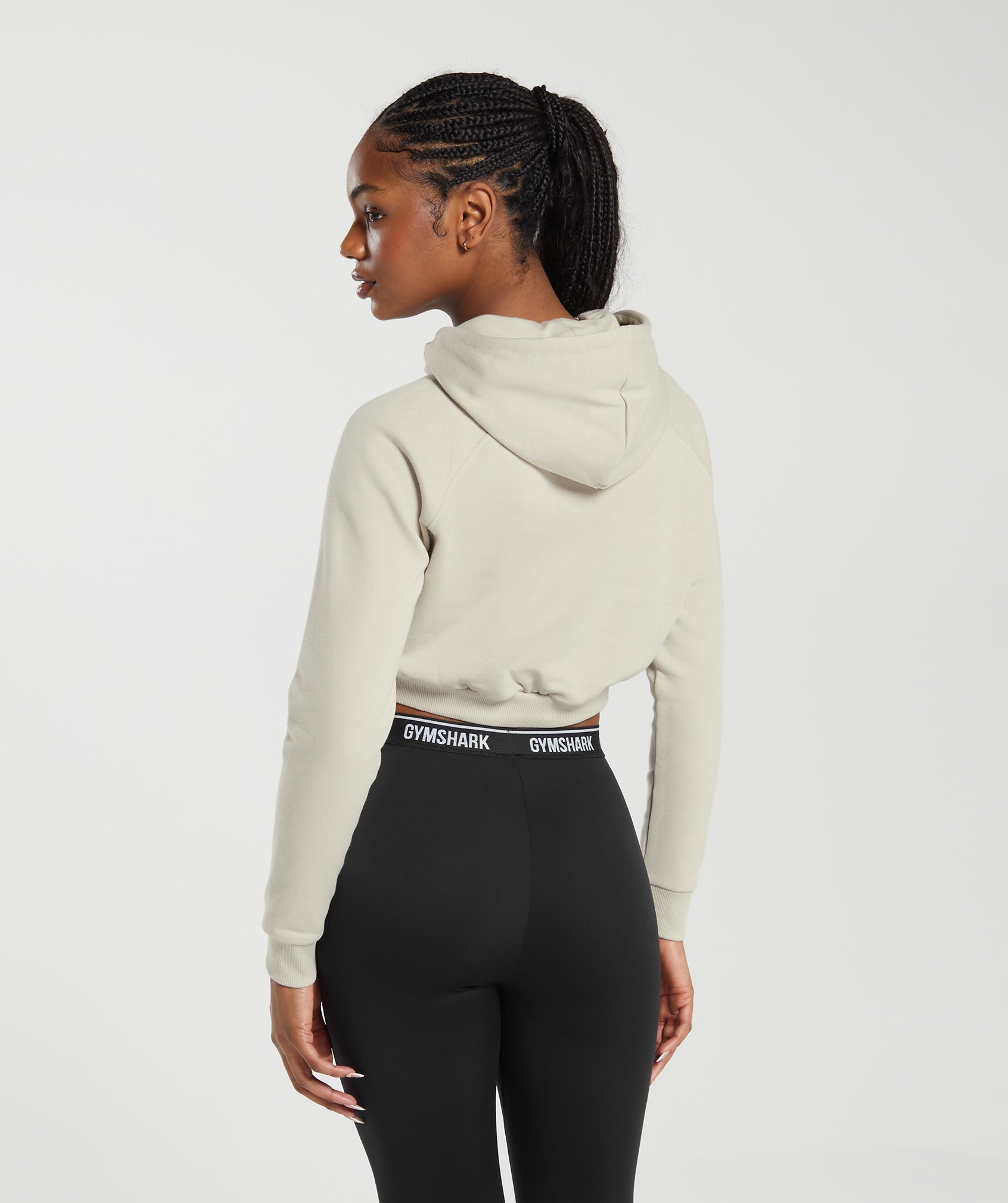 Gymshark GS Power Cropped Zip Hoodie - White