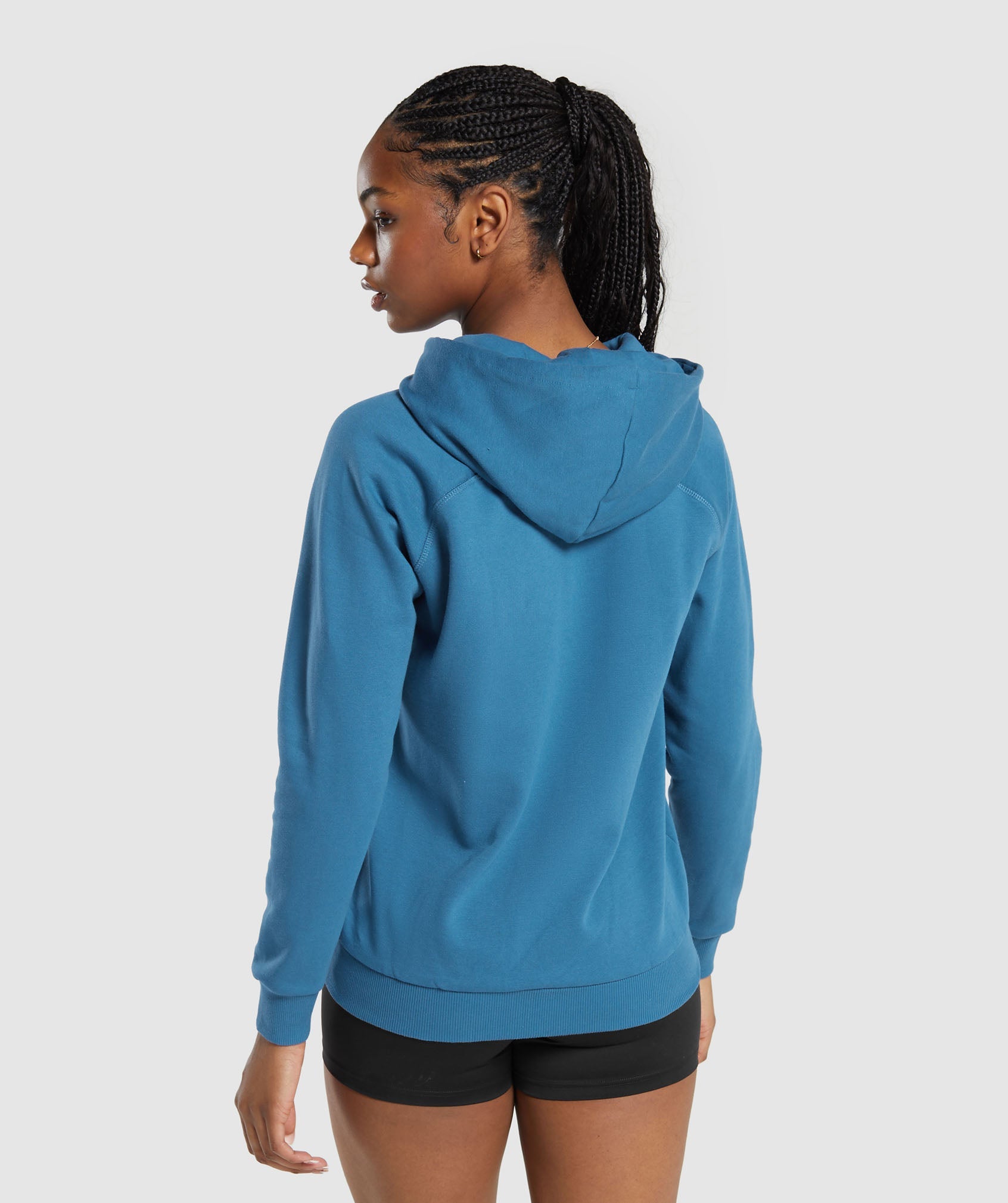 Gymshark Purple Blue Logo Hoodie Spellout Drawstring Sweatshirt Gym Top  Size XS